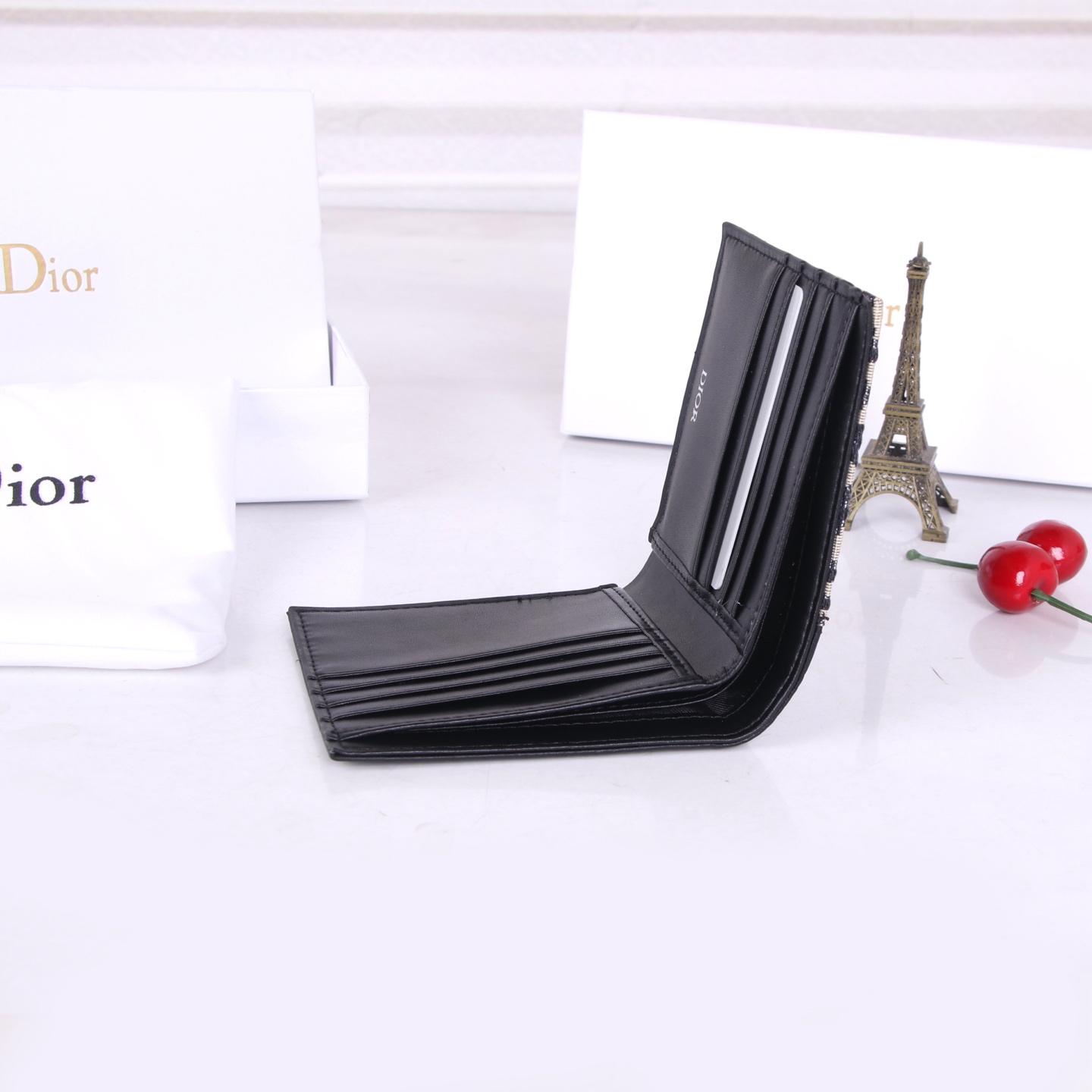 Dior Black Wallet: Officially Synchronized Fine Handmade Production for Men and Women - 图片 8