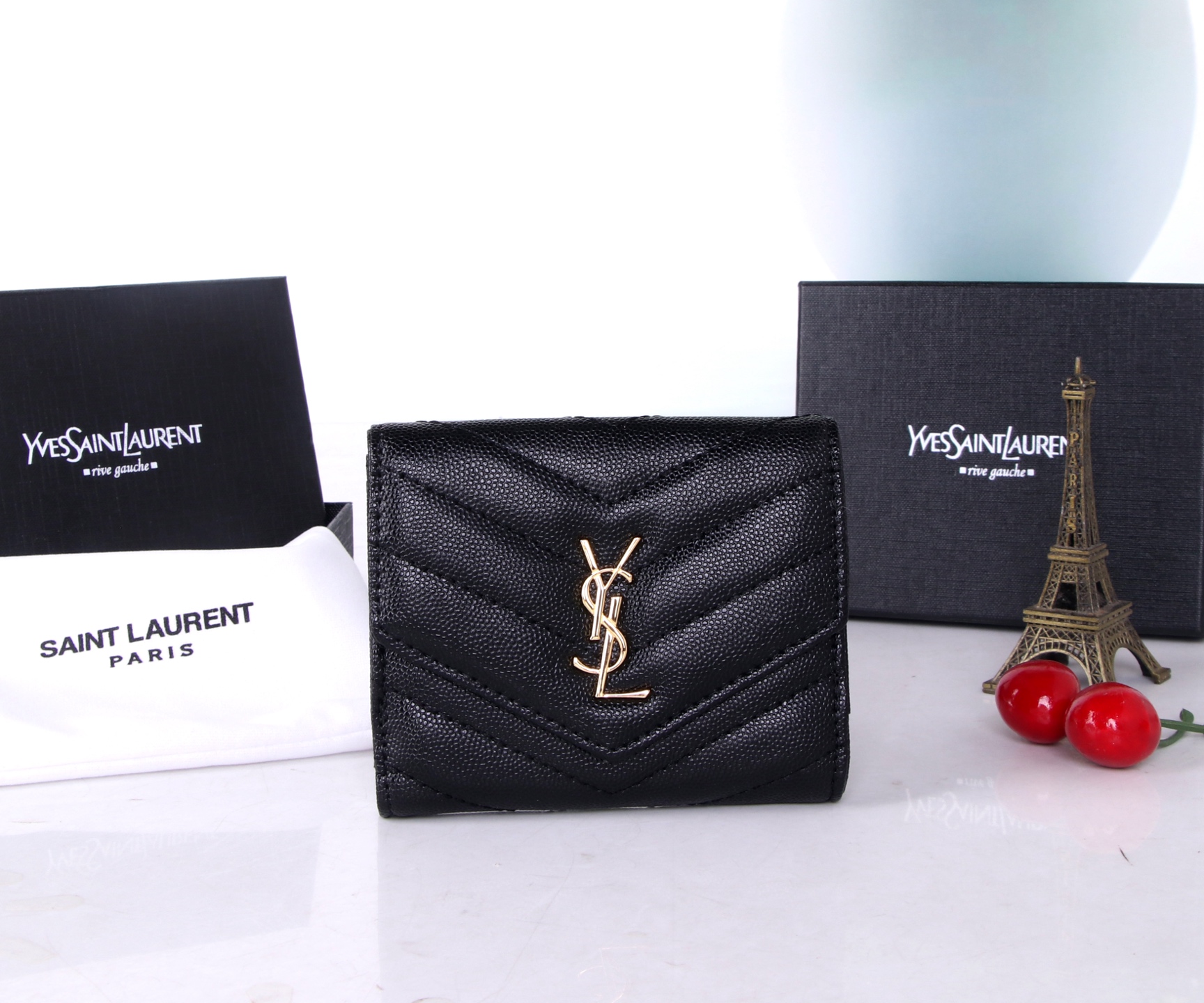 St. Roland Black/Red Wallet 11*10*2 – 2021 YSL Counter Trend Highlight
