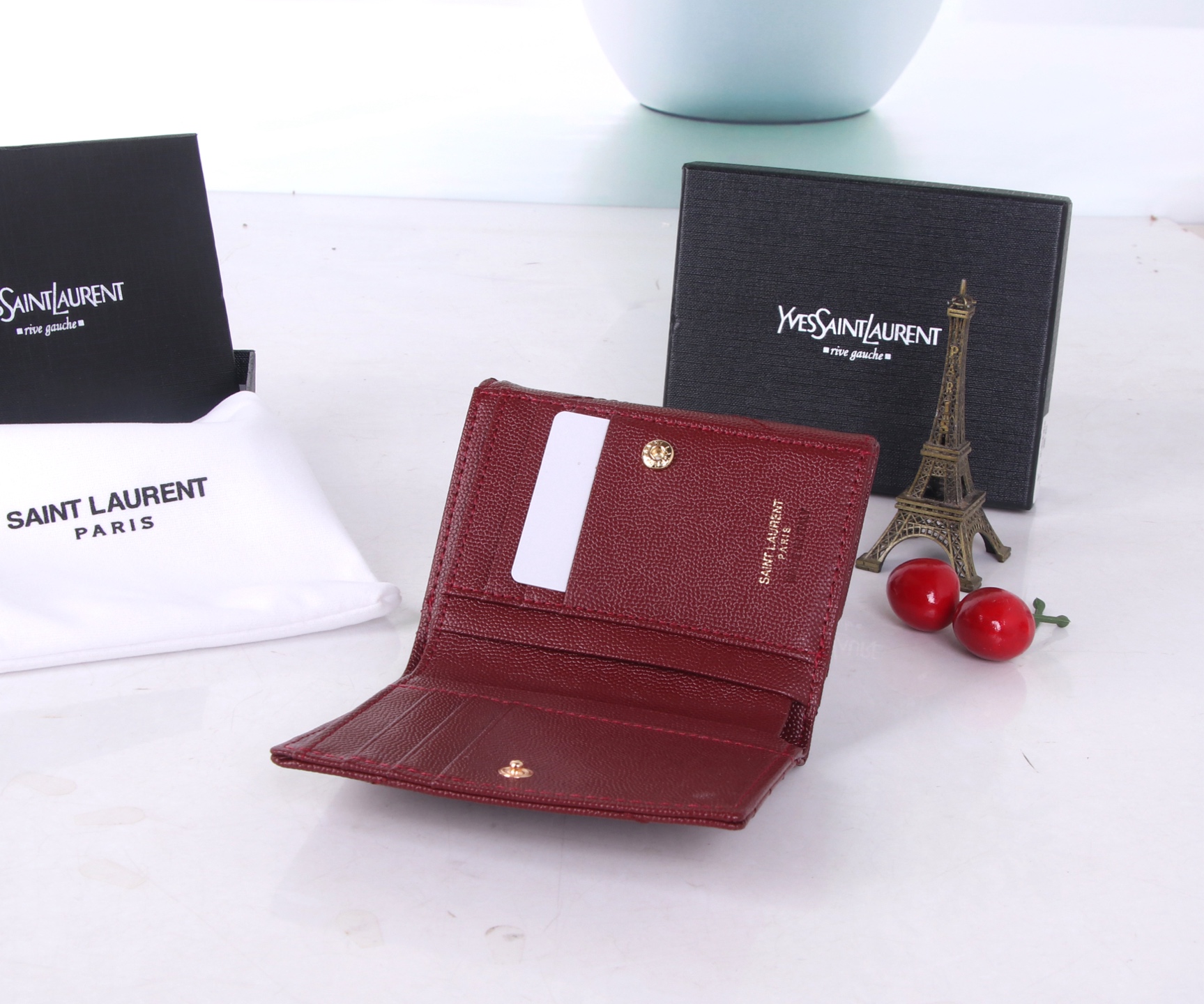 St. Roland Black/Red Wallet: 2021 YSL Counter Trend, Cow Skin, Multipurpose Design - 图片 8