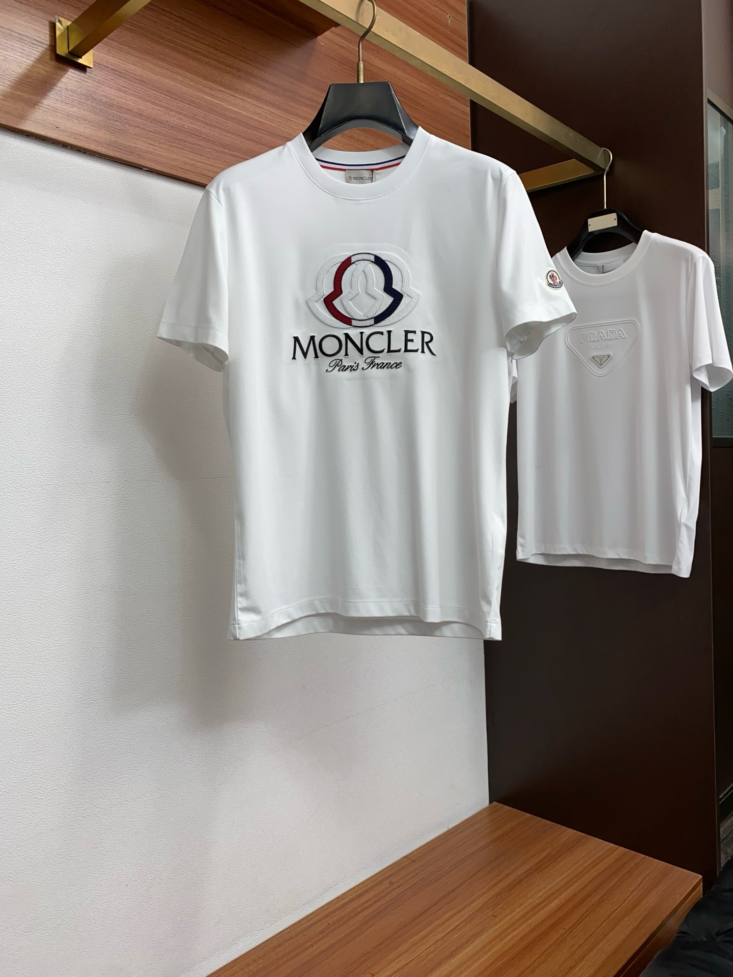 Moncler White Emblem T-Shirt