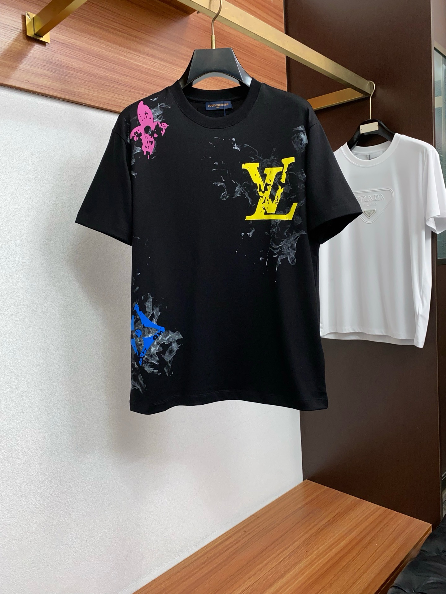 Louis Vuitton Black Colorful Logo T-Shirt