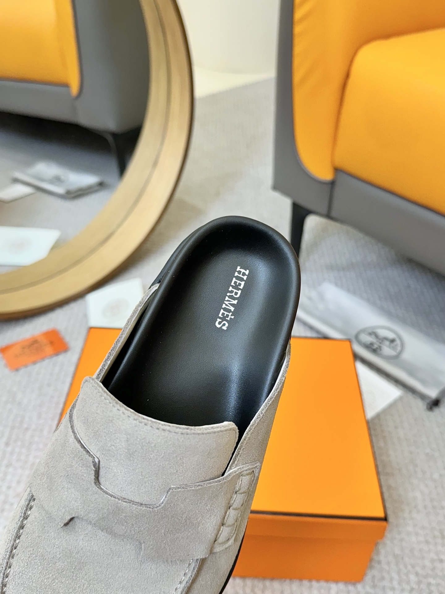 Hermes Mules Slides Loafers Suede Leather Slip On Slippers Comfortable Summer Shoes 7 i1743254802904 2182 0 5