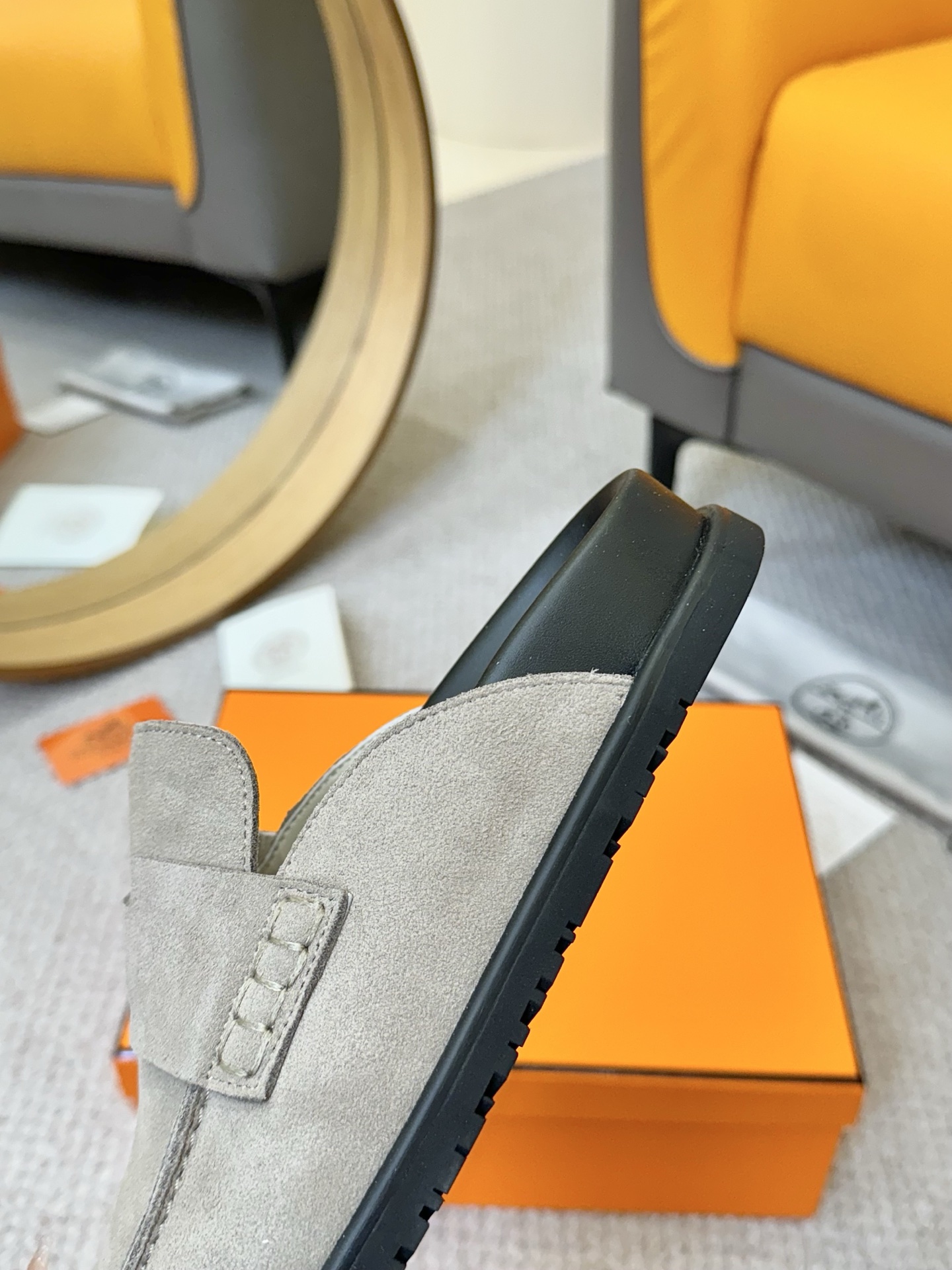 Hermes Mules Slides Loafers Suede Leather Slip On Slippers Comfortable Summer Shoes 8 i1743254803803 6605 0 6