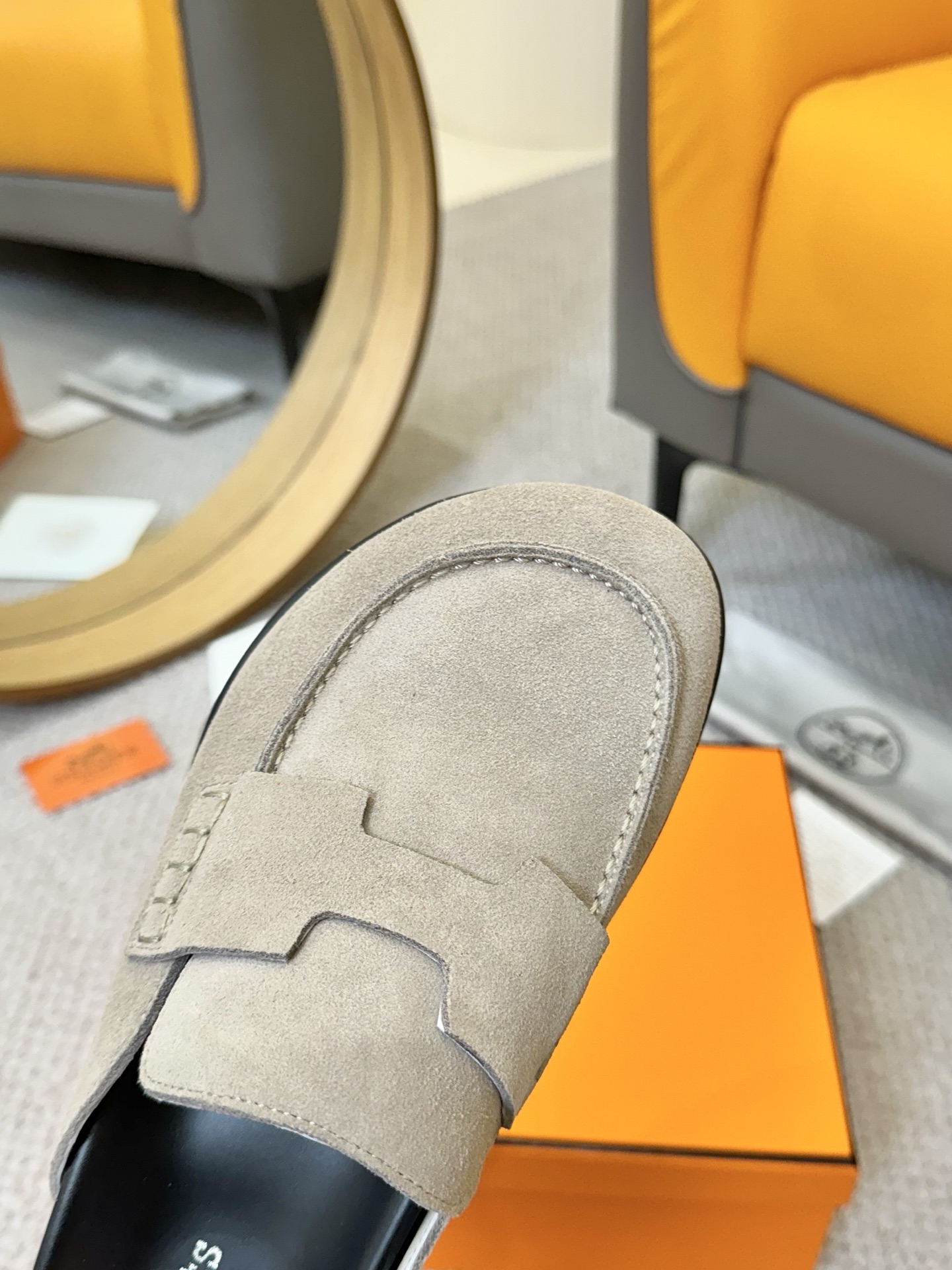 Hermes Mules Slides Loafers Suede Leather Slip On Slippers Comfortable Summer Shoes 9 i1743254803806 8219 0 7