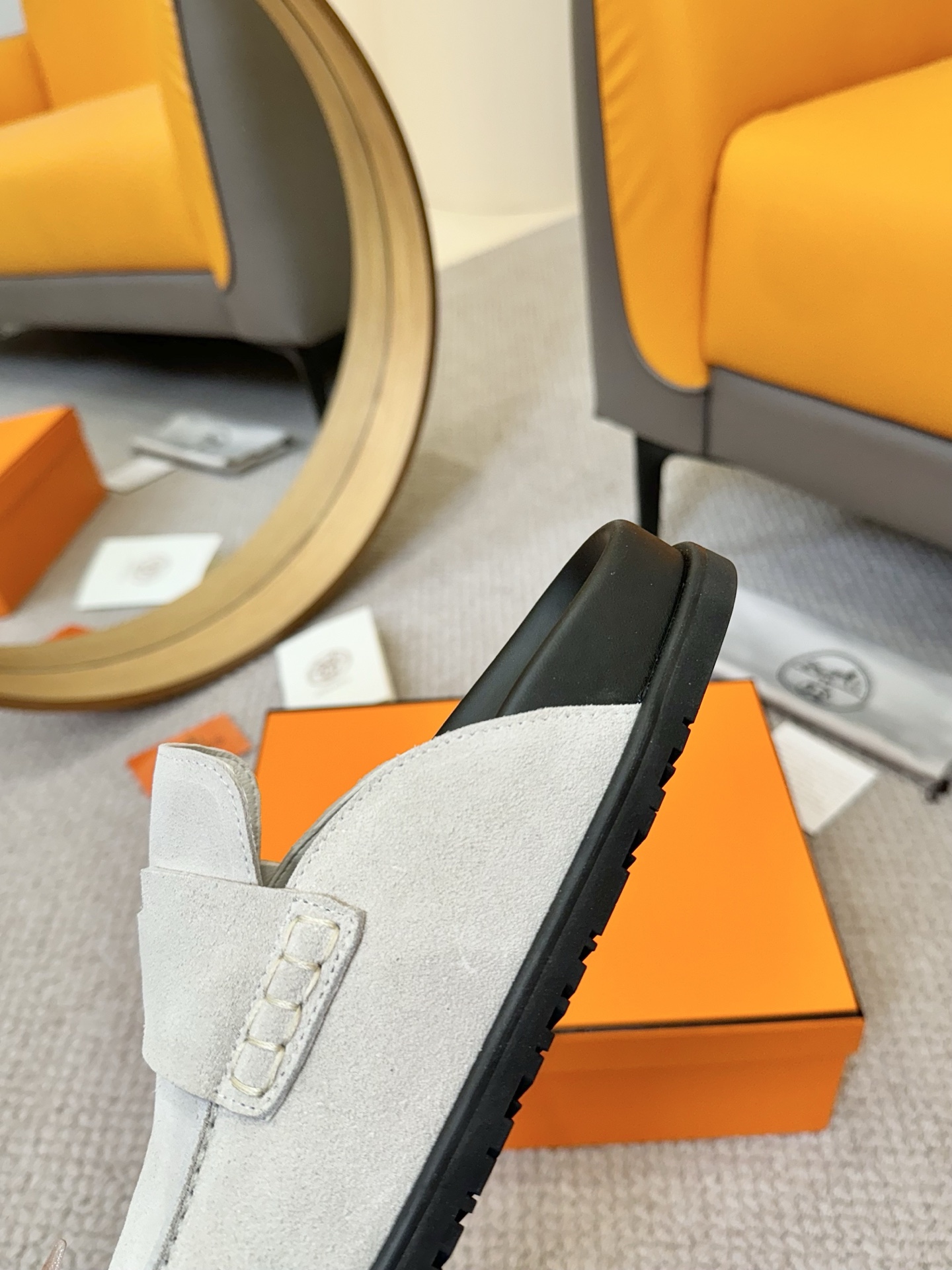Hermes 2025 Chic Mule Slides, Comfy Leather Slippers in White 8 i1743254825471 9728 0 6