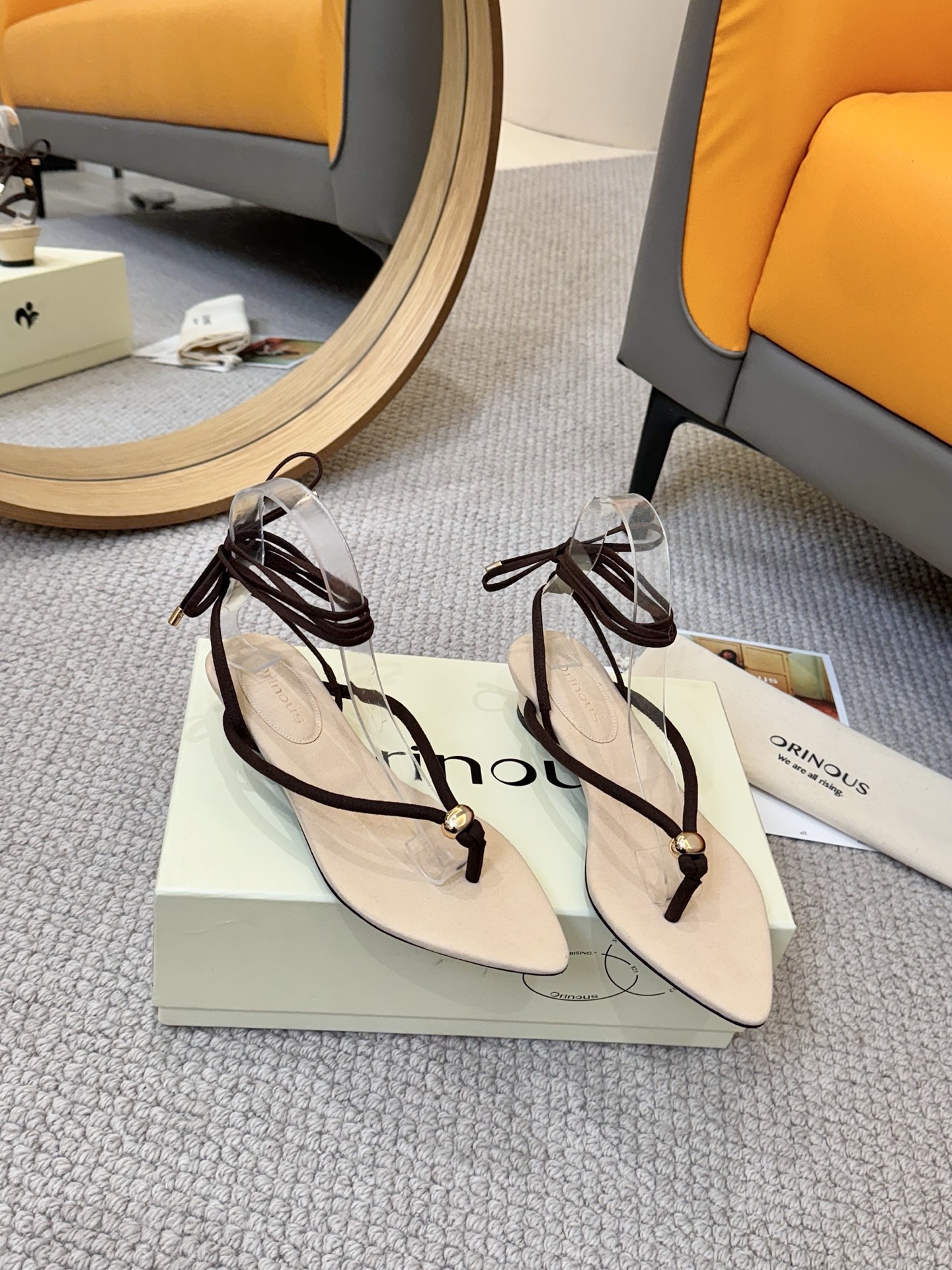 Orinous Women's Detachable Ankle Tie Heeled Sandals Genuine Leather 10 i1743464964179 7981 0 8