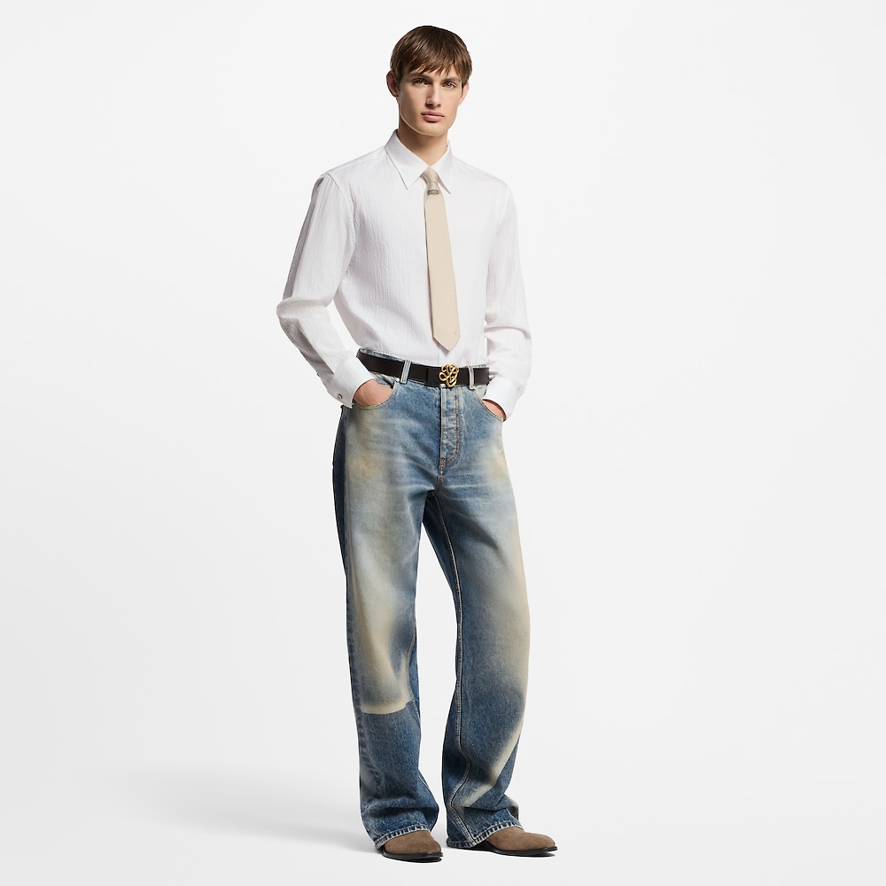 。LOUIS VUITTON 25SS棉华棉质混纺长袖衬衫●正品10800购入开发●定制泡泡棉质提花面料