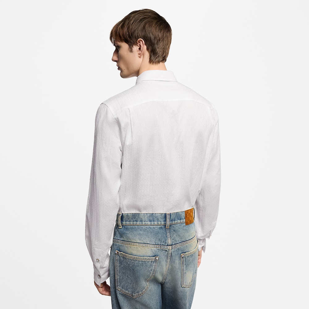 。LOUIS VUITTON 25SS棉华棉质混纺长袖衬衫●正品10800购入开发●定制泡泡棉质提花面料