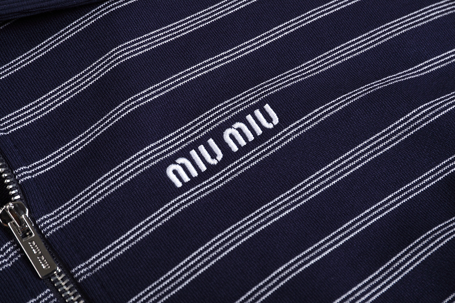 Miu Miu Striped Zip-Up Polo Shirt, Long Sleeve, Relaxed Fit - Sizes S-XL 7 i1755512117544 2774 0 0