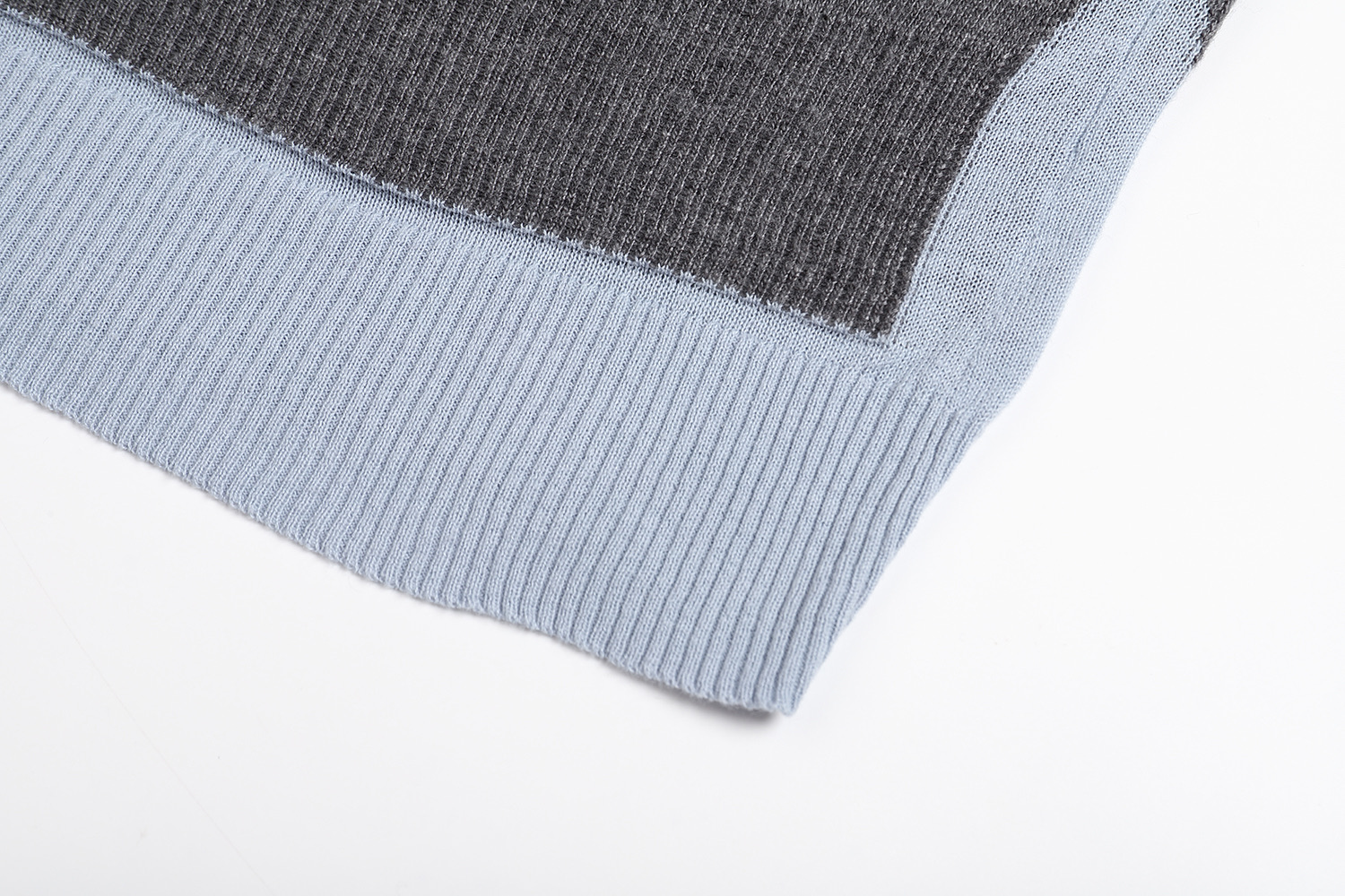 Miu Miu Wool-Blend Polo Shirt, Gray Knit V-Neck with Light Blue Collar 7 i1756041812042 3544 0 5