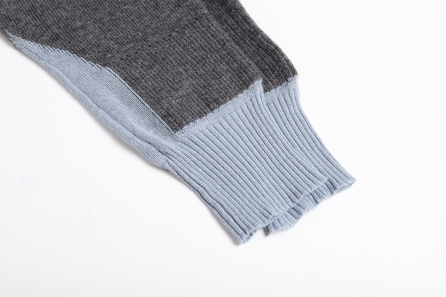Miu Miu Wool-Blend Polo Shirt, Gray Knit V-Neck with Light Blue Collar 9 i1756041814451 6765 0 7