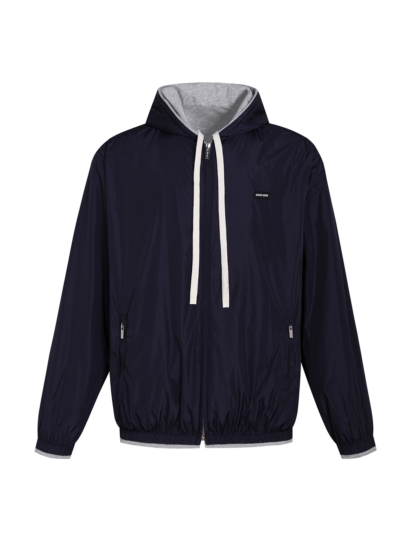 。MIU MIU25SS平纹针织连帽双面夹克外套●正品25400购入开发●新铂尔320克精梳棉针织面料●