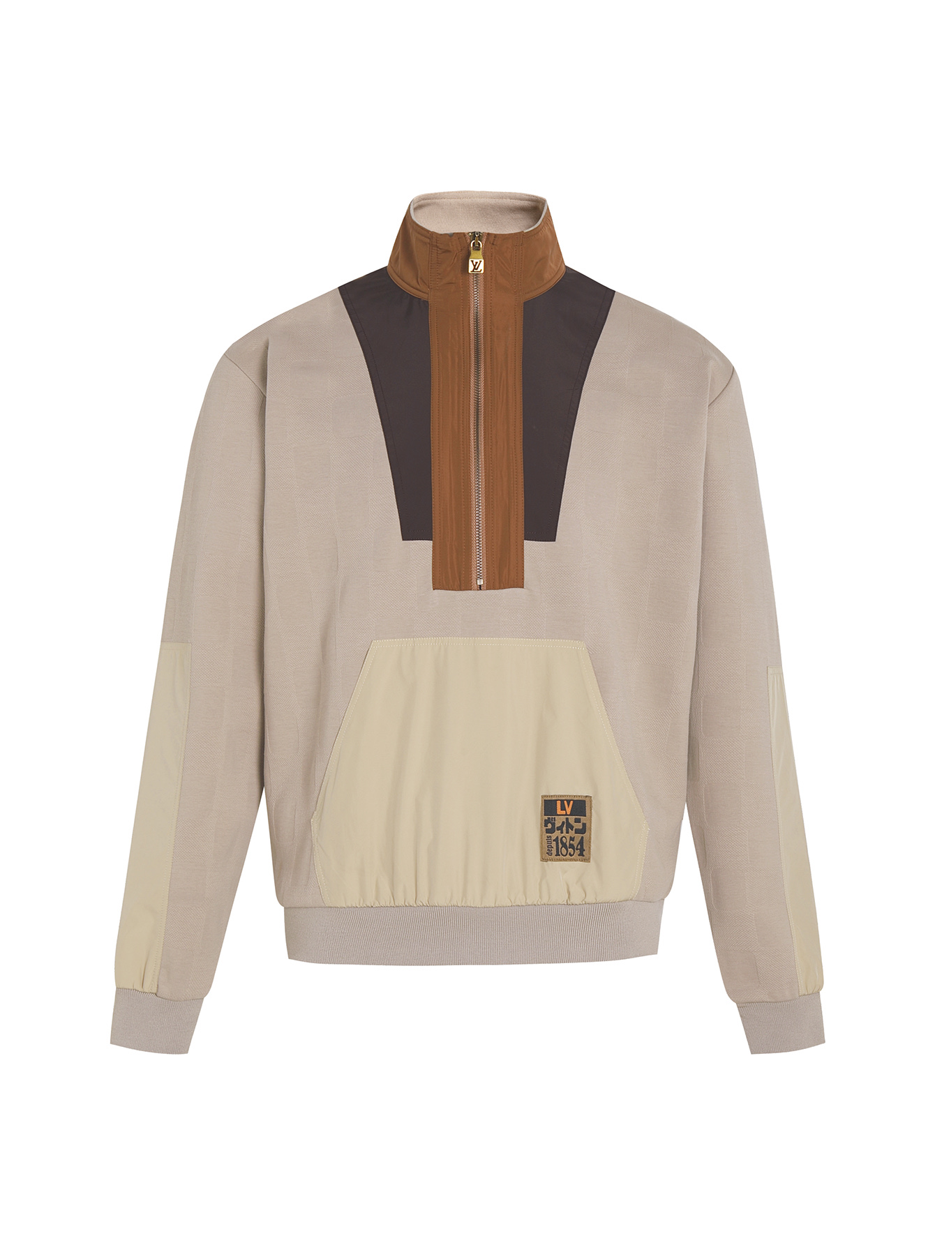 NO:539723,.LOUIS VUITTON25SS semi-zippered work pullover ● Authentic 15700 purchased and developed ● Customized 98 cotton 2 brocade double-strand jacquard fabric ● Polyester fiber nylon fabric ● Parallel cutting bed ● Fabric splicing ● Customized 11 woven label ● Customized 11 zipper ● Customized 11 trademark ● Loose version ● Size S M L XL ● Distinguished cotton fabric for market,,louis vuitton,alexander wang19860909.LOUIS VUITTON25SS 半拉链工装套头衫 ●正品15700购入开发 ●定制98棉 2锦双股提花面料 ●聚酯纤维尼龙布 ●对位裁床 ●面料拼接 ●定制11织唛 ●定制11拉链 ●定制11商标 ●宽松版型 ●尺码S M L XL ●区别市场用全棉面料,,louis vuitton,alexander wang,Men's clothing