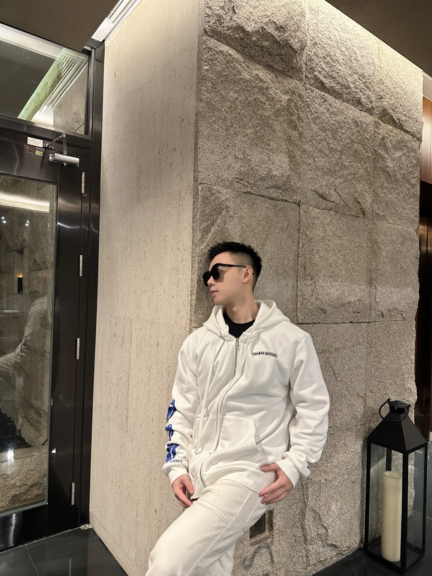 。Chrome Hearts连帽胶浆印花卫衣外套●380克全棉抓毛卫衣料●420克1*1配套高品潮牌罗纹