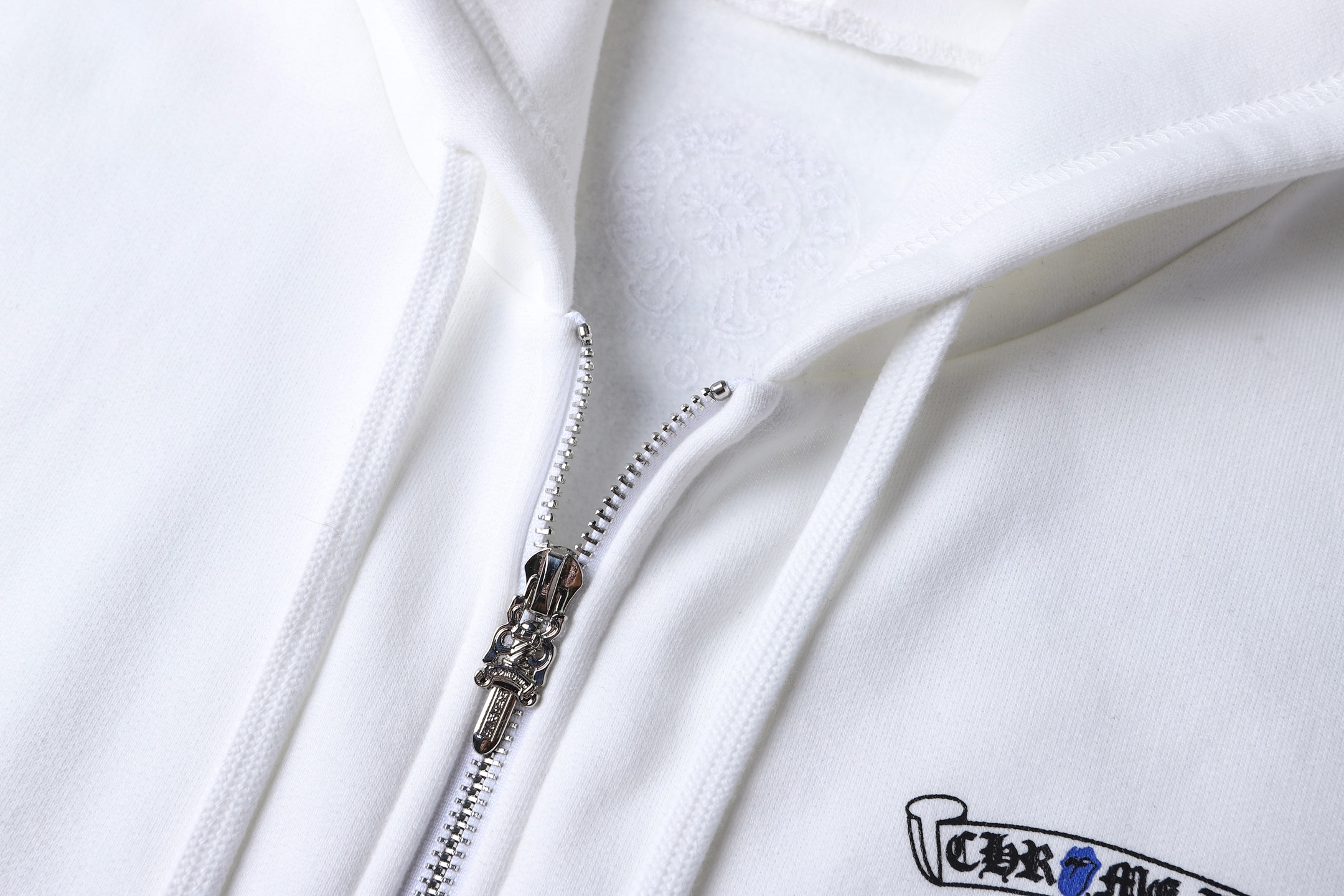 。Chrome Hearts连帽胶浆印花卫衣外套●380克全棉抓毛卫衣料●420克1*1配套高品潮牌罗纹