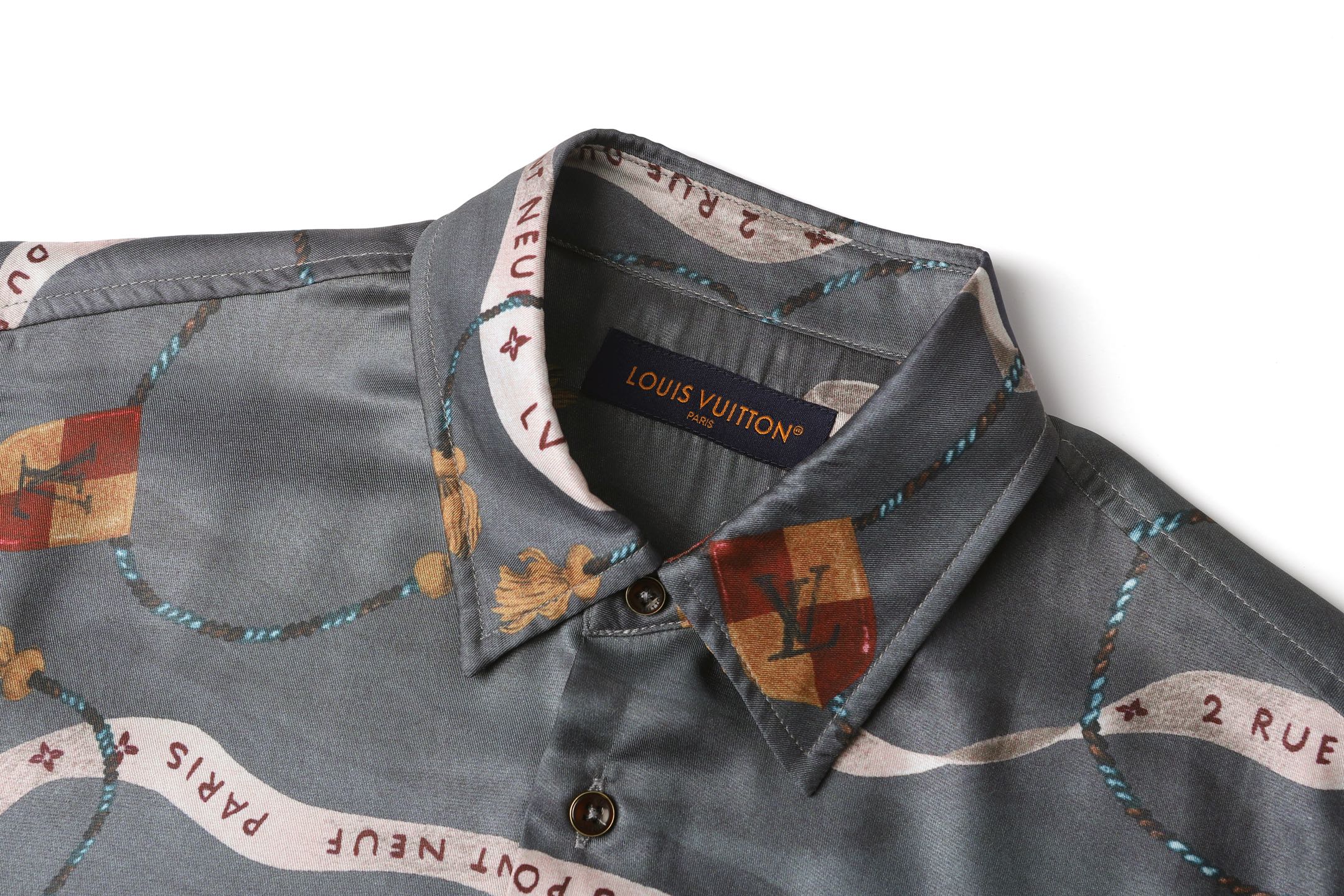 LOUIS VUITTON Spring/Summer 2025 Digital-Print Mulberry Silk Shirt - Comprehensive 3
