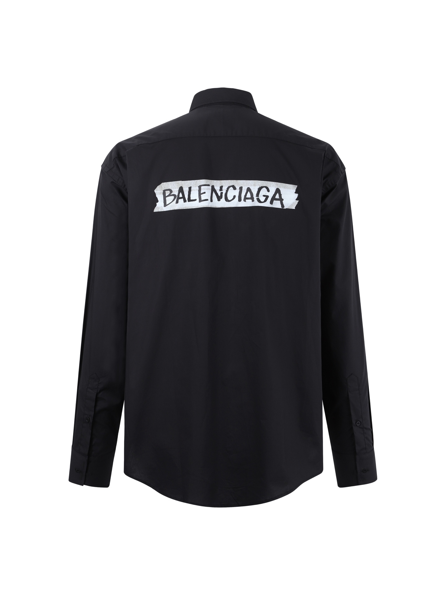 BALENCIAGA 26SS纯色翻领胶浆印花长袖衬衫 2