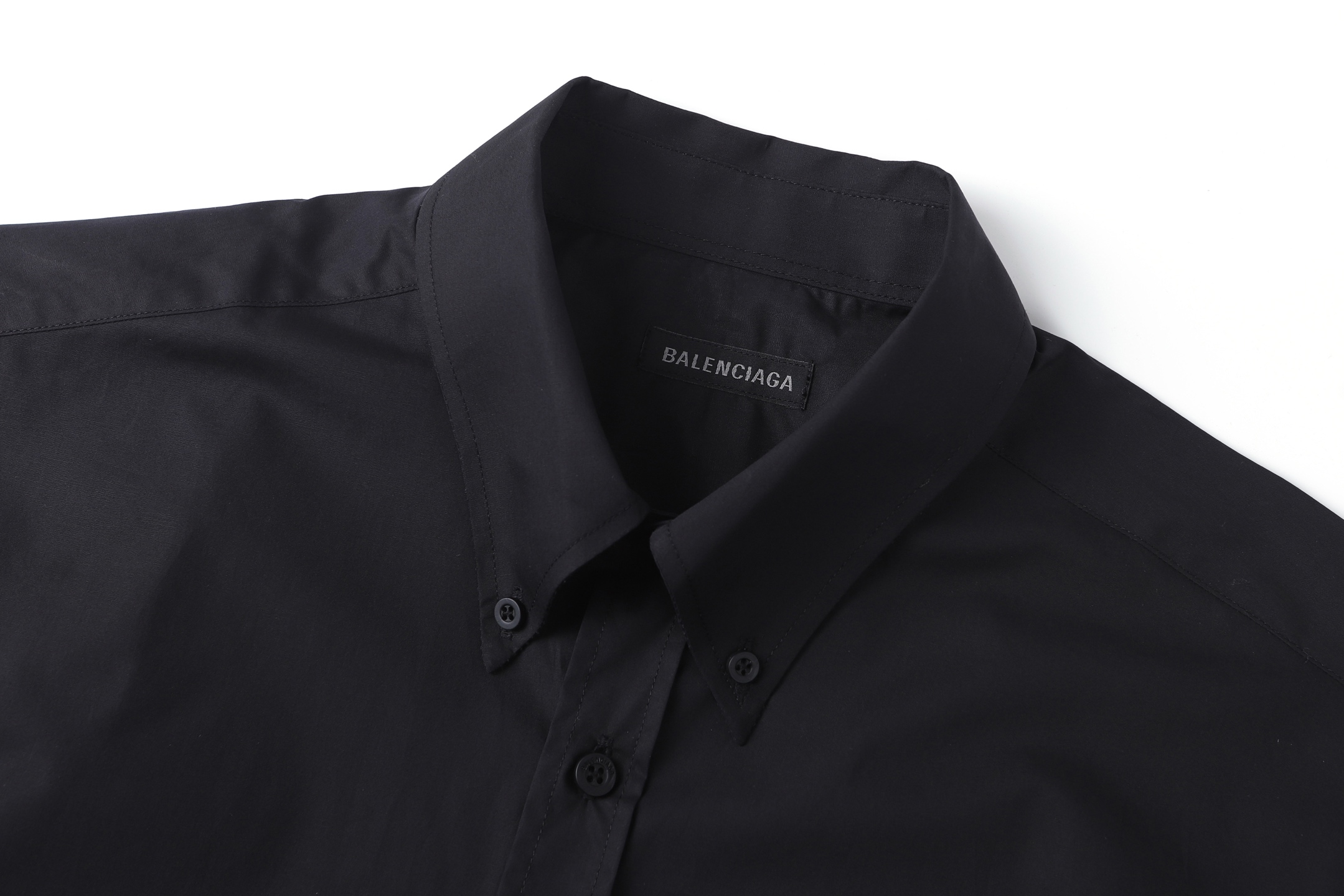 BALENCIAGA 26SS纯色翻领胶浆印花长袖衬衫 3