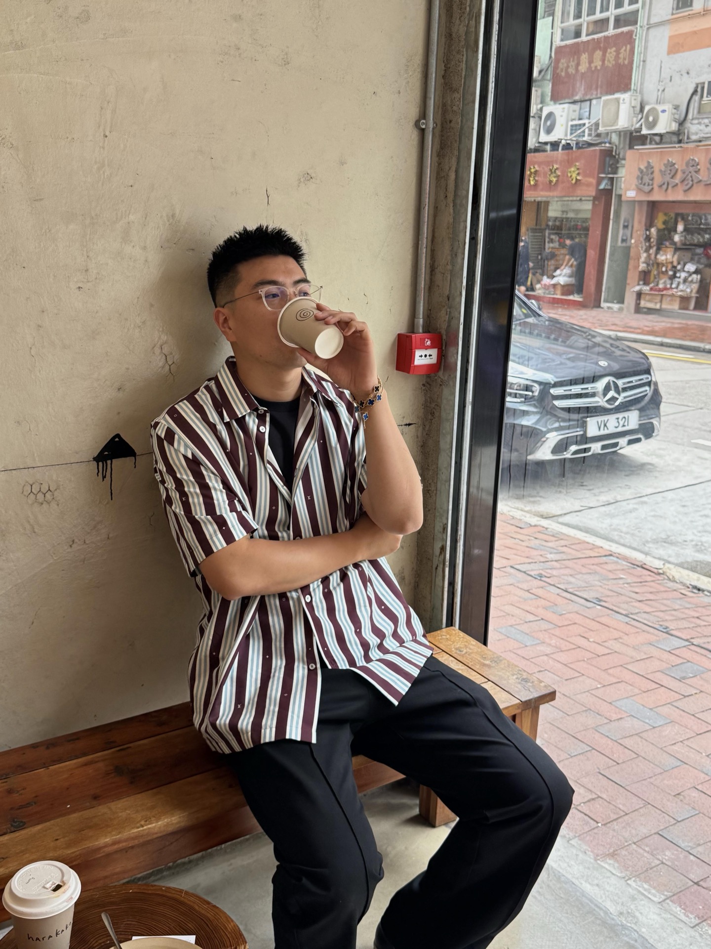 。LOUIS VUITTON 25SS条纹短袖衬衫●正品10300购入●采用40支棉纱混纺面料●布匹直喷