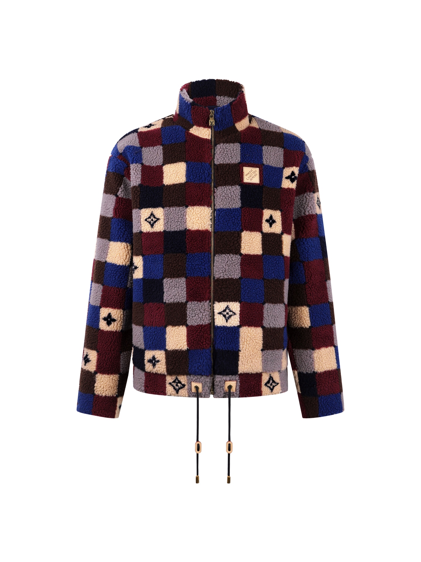 P295 LOUIS VUITTON 26SS chaqueta tipo túnica de gamuza con cuello alto y patrón jacquard ●Producto auténtico comprado p…