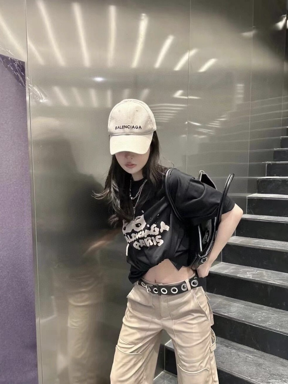 。BALENCIAGA 经典圆领数码印花直喷短袖T恤●正品3599购入开发●230克100%活性黑极品棉