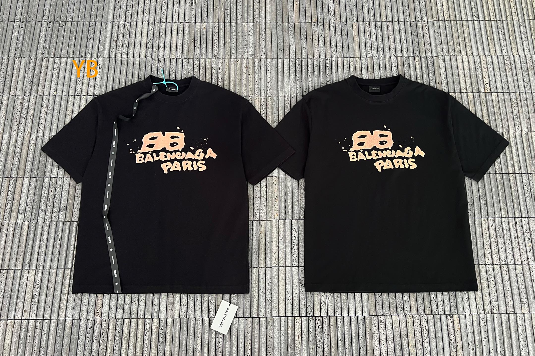。BALENCIAGA 经典圆领数码印花直喷短袖T恤●正品3599购入开发●230克100%活性黑极品棉
