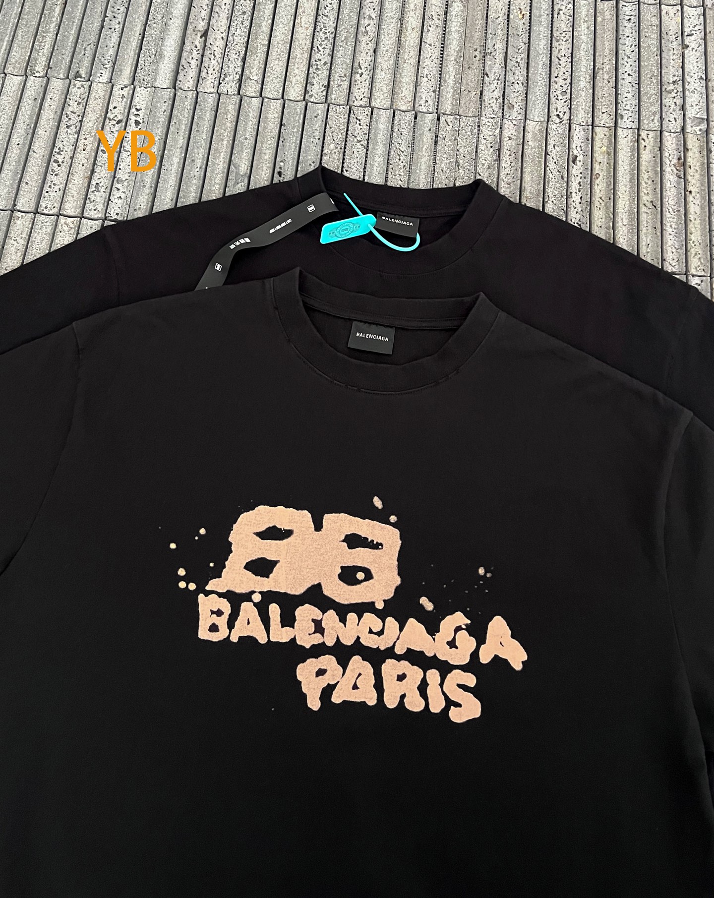 。BALENCIAGA 经典圆领数码印花直喷短袖T恤●正品3599购入开发●230克100%活性黑极品棉