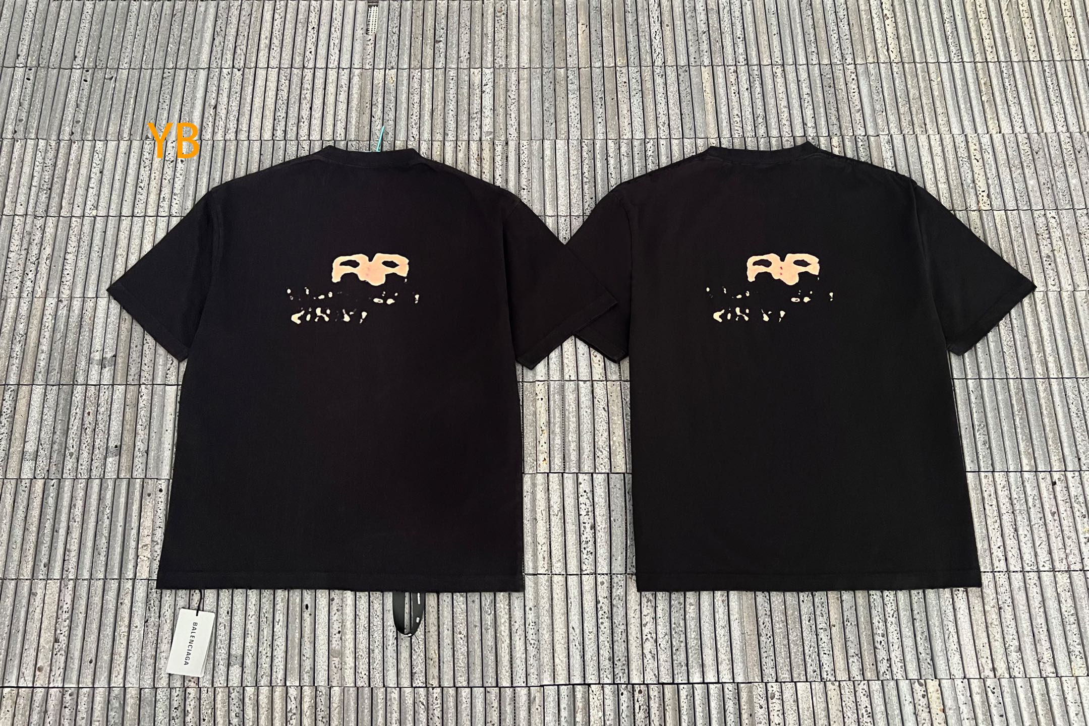 。BALENCIAGA 经典圆领数码印花直喷短袖T恤●正品3599购入开发●230克100%活性黑极品棉