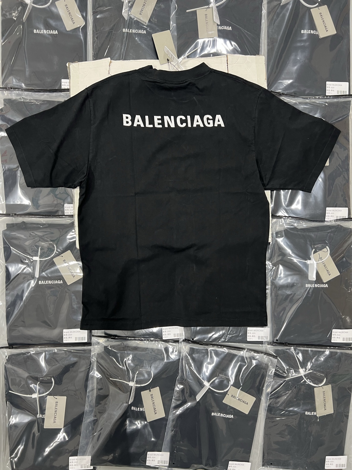 。BALENCIAGA 26SS字母刺绣圆领套头中号版型T恤●正品5600购入开发●32支巴黎棉双纱10
