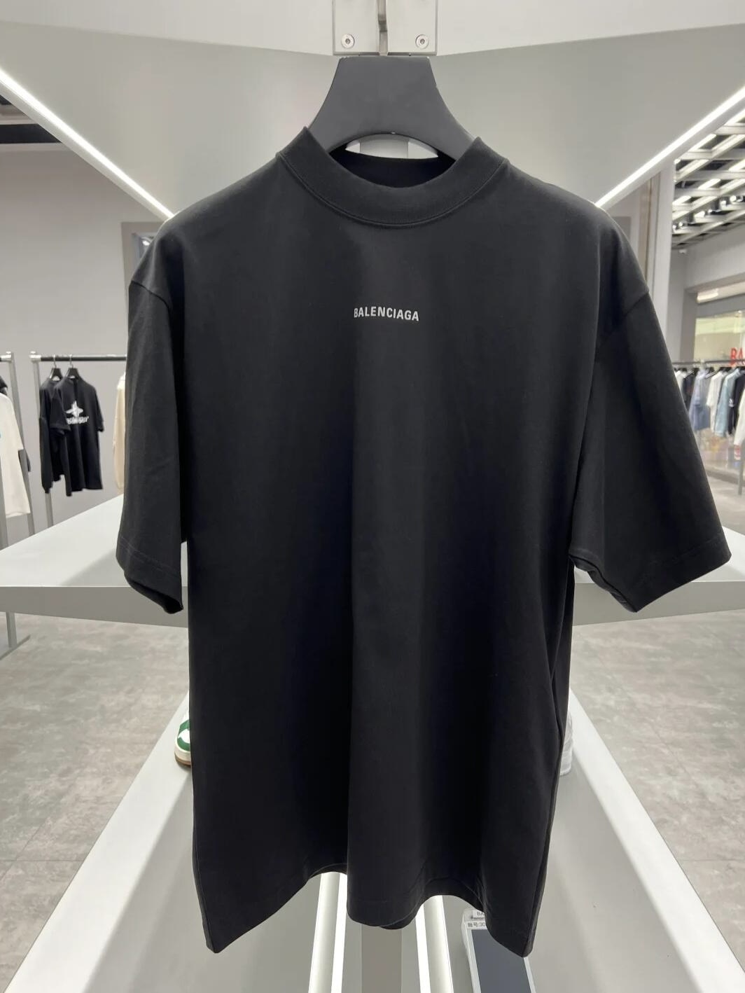 。BALENCIAGA 26SS字母刺绣圆领套头中号版型T恤●正品5600购入开发●32支巴黎棉双纱10