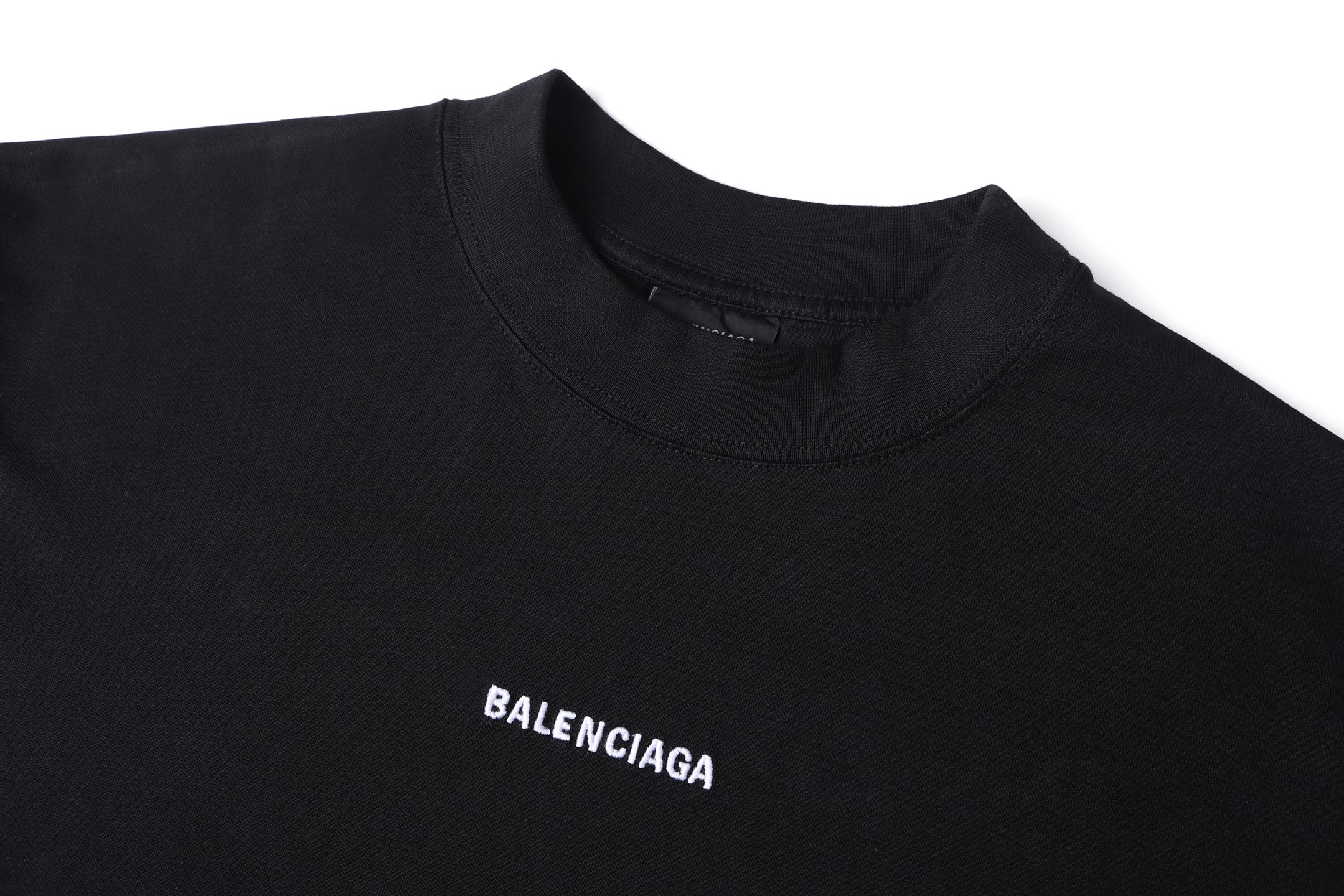 。BALENCIAGA 26SS字母刺绣圆领套头中号版型T恤●正品5600购入开发●32支巴黎棉双纱10