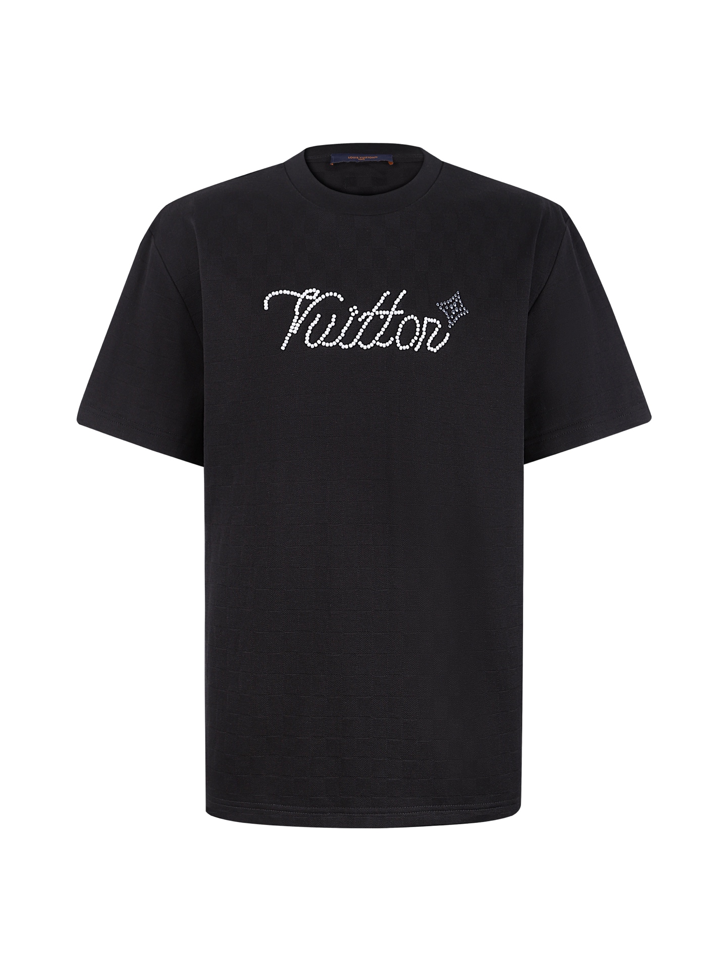 NO:730846,.Support replacement after the year!  LOUIS VUITTON 26SS short sleeves with decorative details ●Authentic product purchased for 10200 ●Customized 230g checkerboard jacquard fabric ●1*1 matching rib 350g ●Special embroidery ●High temperature ironing ●Customized 11 leather labels ●Customized 11 trademarks ●Loose fit ●Size S M L XL,, louis vuitton, T-shirt,19860909.支持年后退换！LOUIS VUITTON 26SS装饰细节短袖 ●正品10200购入 ●定制230克棋盘格提花面料 ●1*1配套罗纹350克 ●特种刺绣 ●高温烫化 ●定制11皮标 ●定制11商标 ●宽松版型 ●尺码S M L XL,,louis vuitton,T-shirt,,Men's clothing