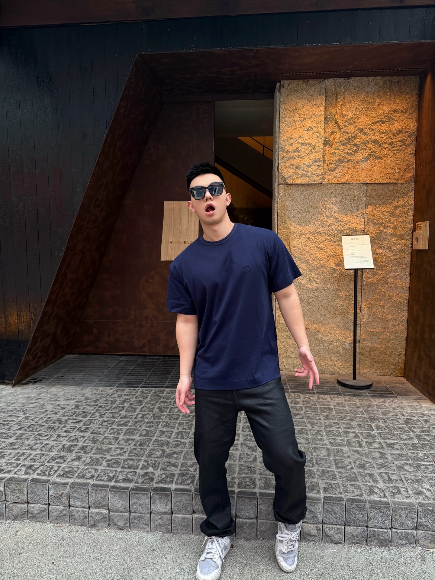 。GUCCI 26SS圆领双G互扣刺绣针织棉T恤●正品5300购入●40支双面面料230克●32支1*1