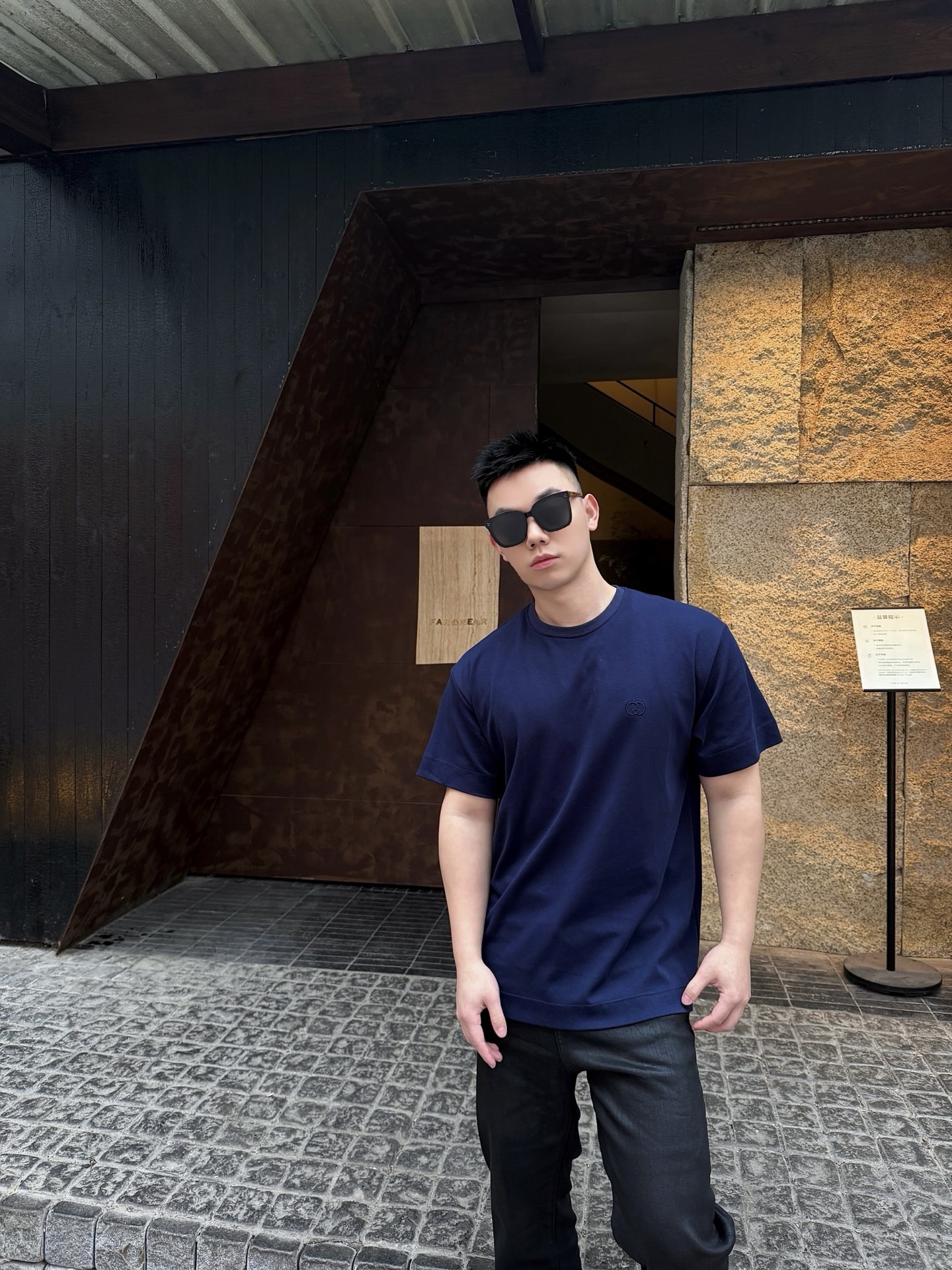 。GUCCI 26SS圆领双G互扣刺绣针织棉T恤●正品5300购入●40支双面面料230克●32支1*1