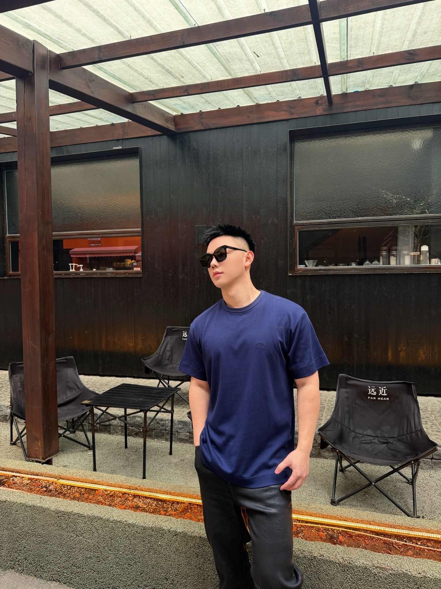 。GUCCI 26SS圆领双G互扣刺绣针织棉T恤●正品5300购入●40支双面面料230克●32支1*1