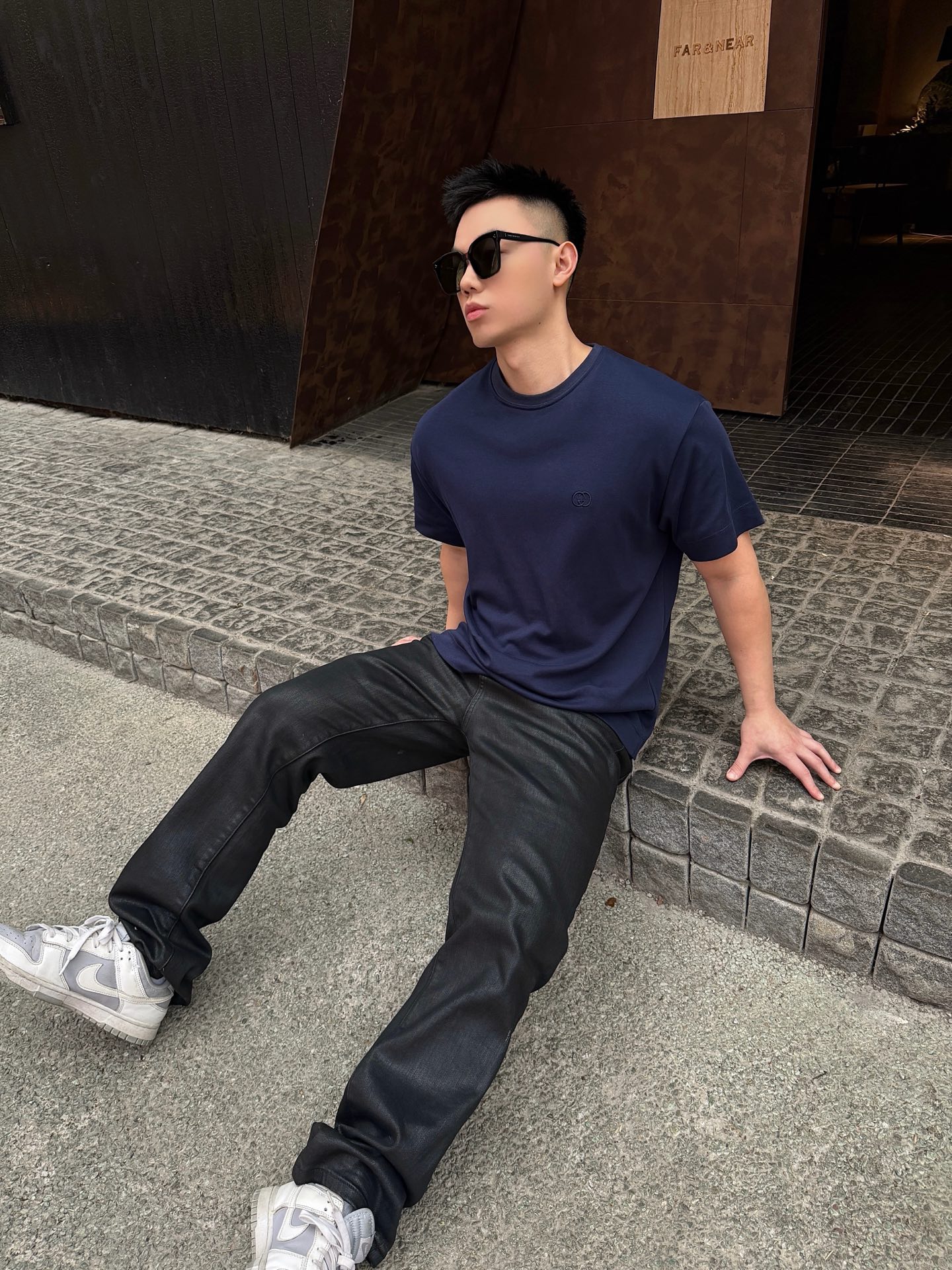 。GUCCI 26SS圆领双G互扣刺绣针织棉T恤●正品5300购入●40支双面面料230克●32支1*1