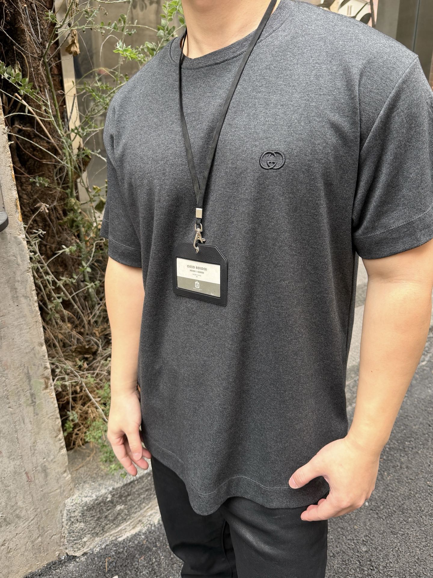 。GUCCI 26SS圆领双G互扣刺绣针织棉T恤●正品5300购入●40支双面面料230克●32支1*1