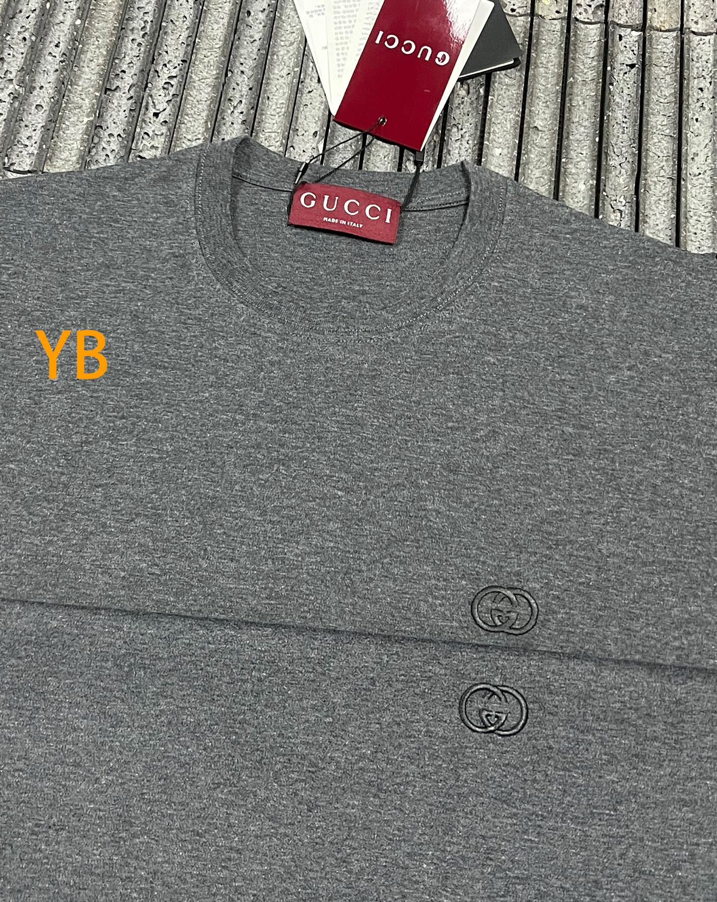 。GUCCI 26SS圆领双G互扣刺绣针织棉T恤●正品5300购入●40支双面面料230克●32支1*1