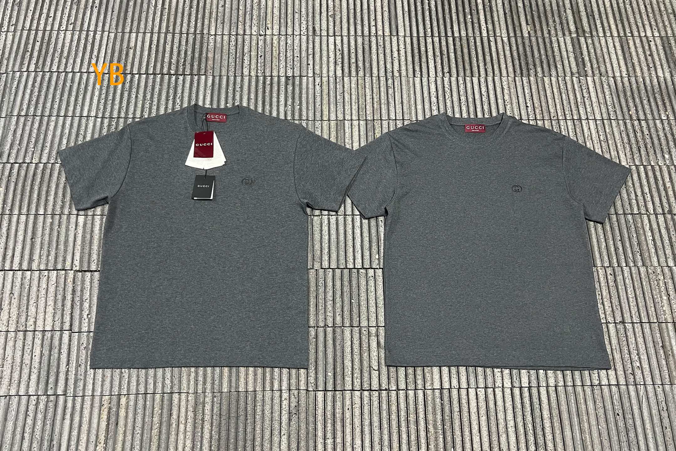 。GUCCI 26SS圆领双G互扣刺绣针织棉T恤●正品5300购入●40支双面面料230克●32支1*1