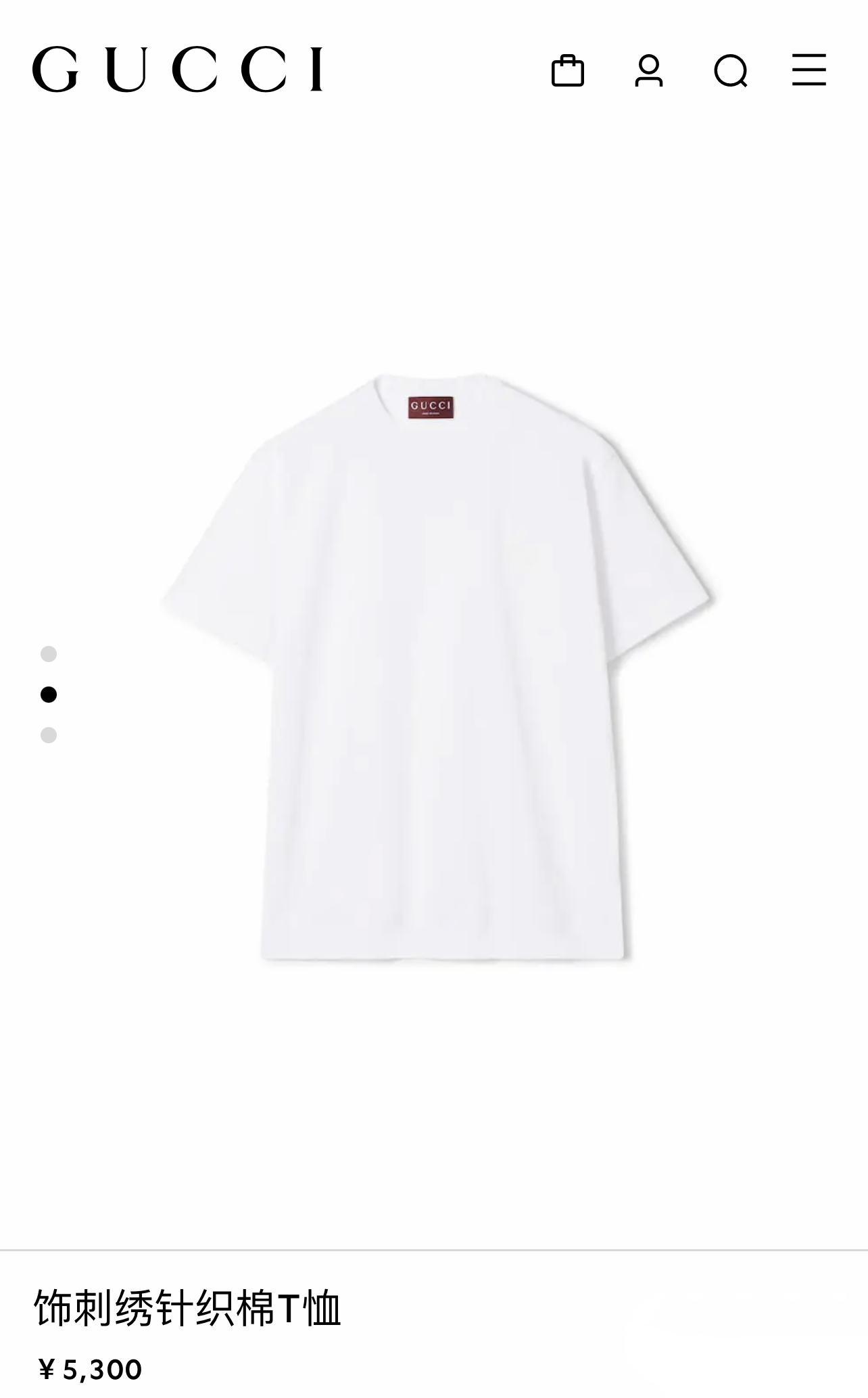 。GUCCI 26SS圆领双G互扣刺绣针织棉T恤●正品5300购入●40支双面面料230克●32支1*1