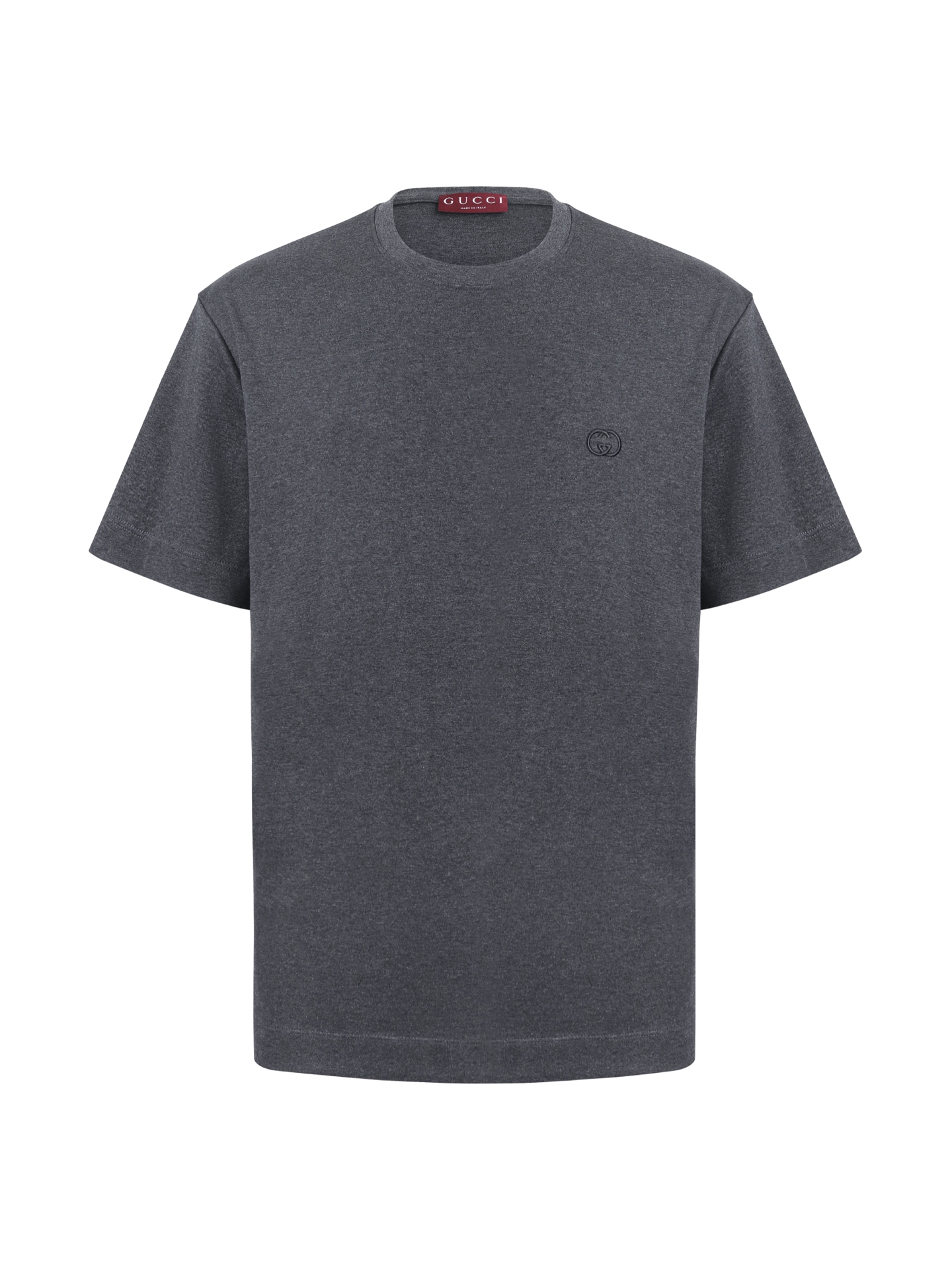 。GUCCI 26SS圆领双G互扣刺绣针织棉T恤●正品5300购入●40支双面面料230克●32支1*1