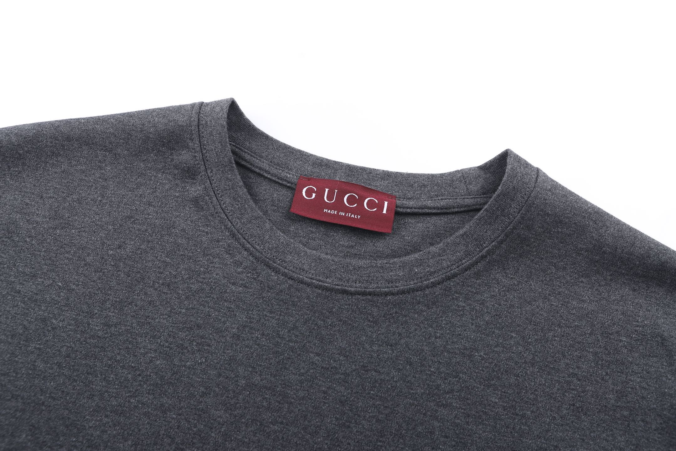 。GUCCI 26SS圆领双G互扣刺绣针织棉T恤●正品5300购入●40支双面面料230克●32支1*1