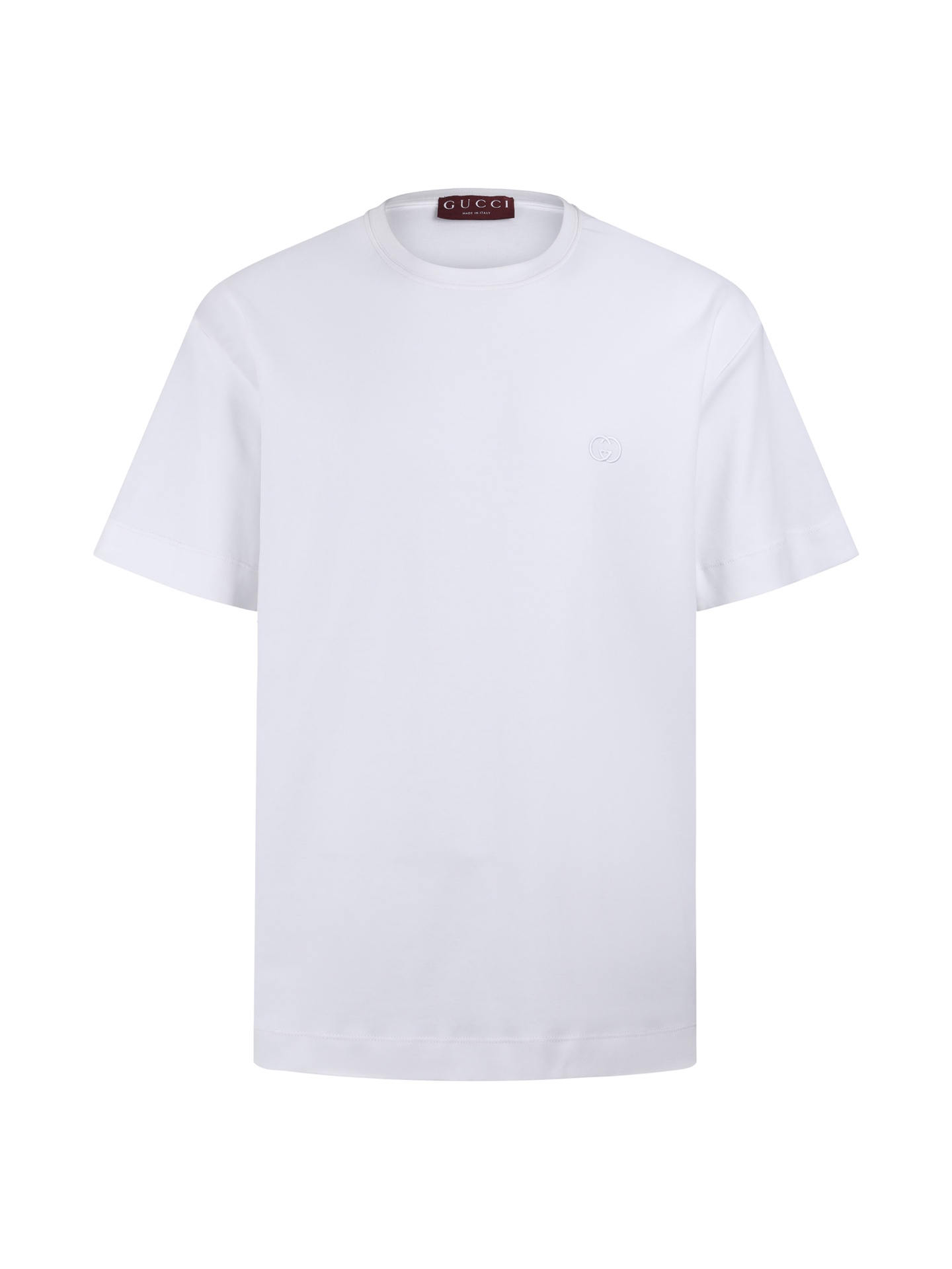 。GUCCI 26SS圆领双G互扣刺绣针织棉T恤●正品5300购入●40支双面面料230克●32支1*1