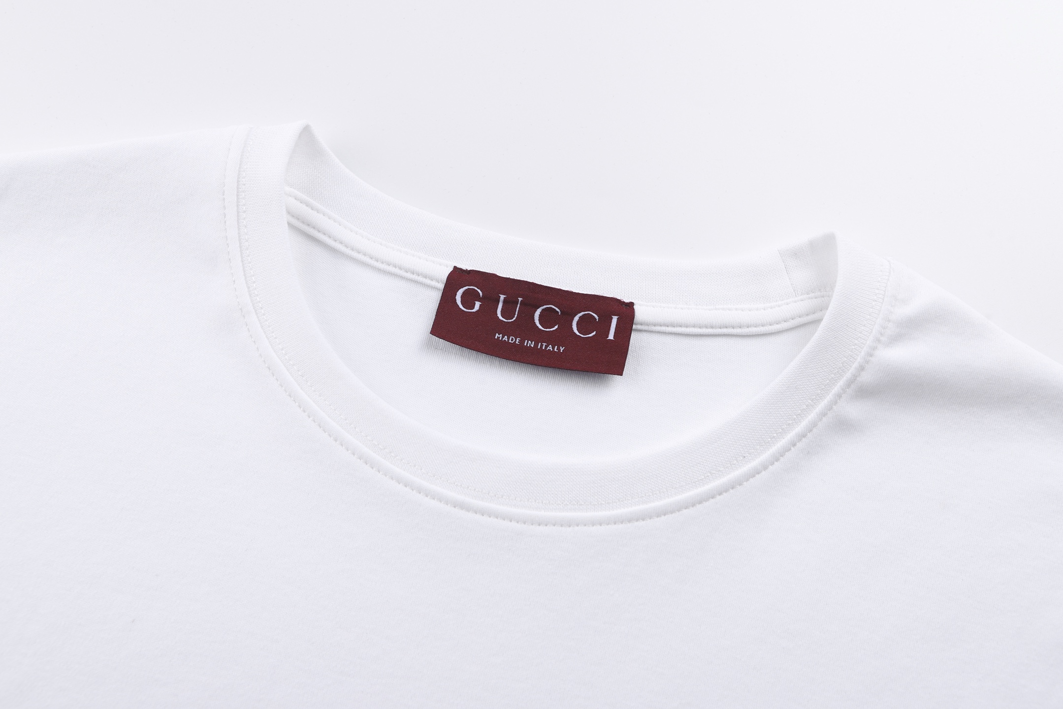 。GUCCI 26SS圆领双G互扣刺绣针织棉T恤●正品5300购入●40支双面面料230克●32支1*1