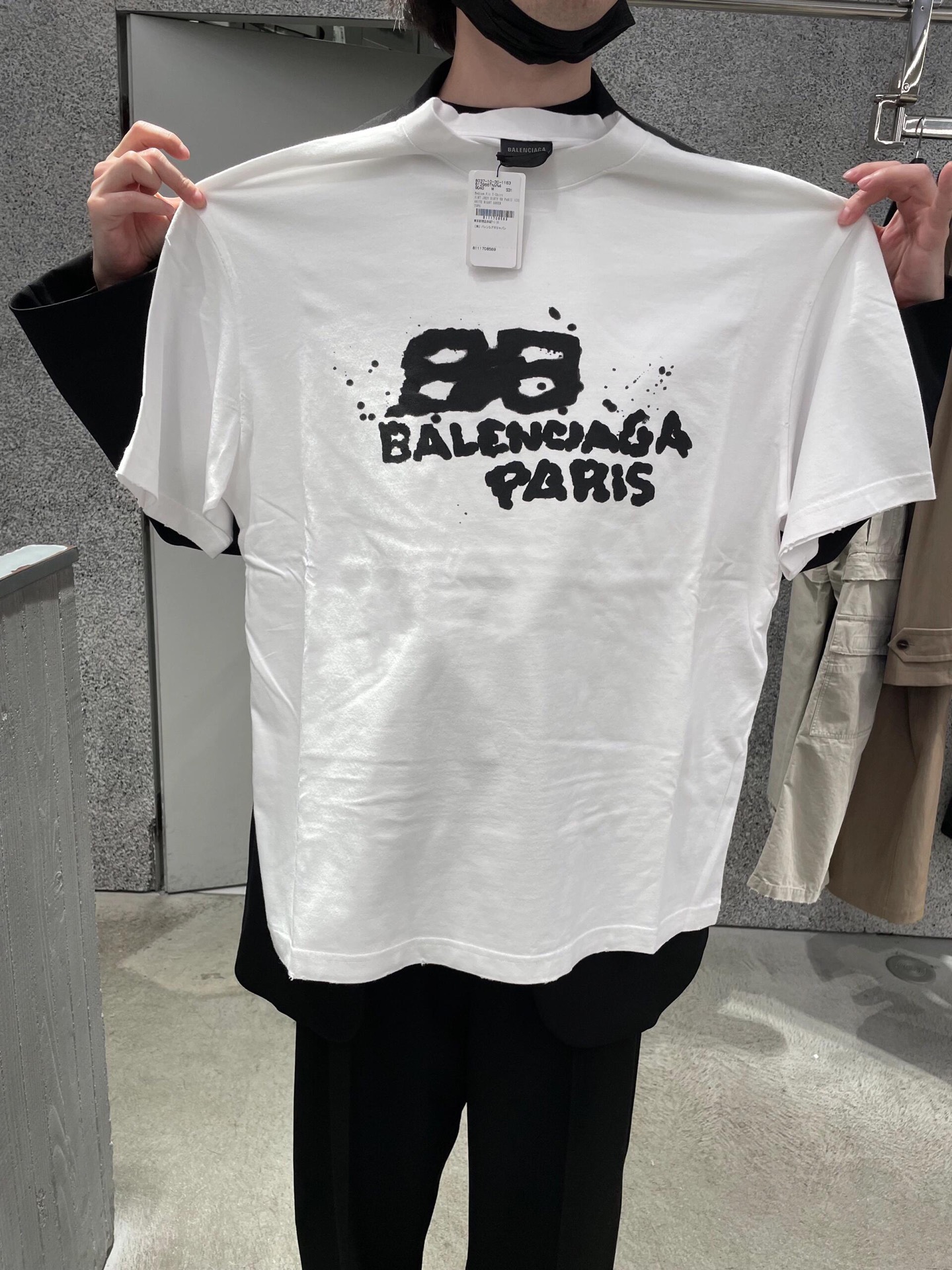 。BALENCIAGA 经典圆领数码印花直喷短袖T恤●正品3599购入开发●230克100%活性黑极品棉