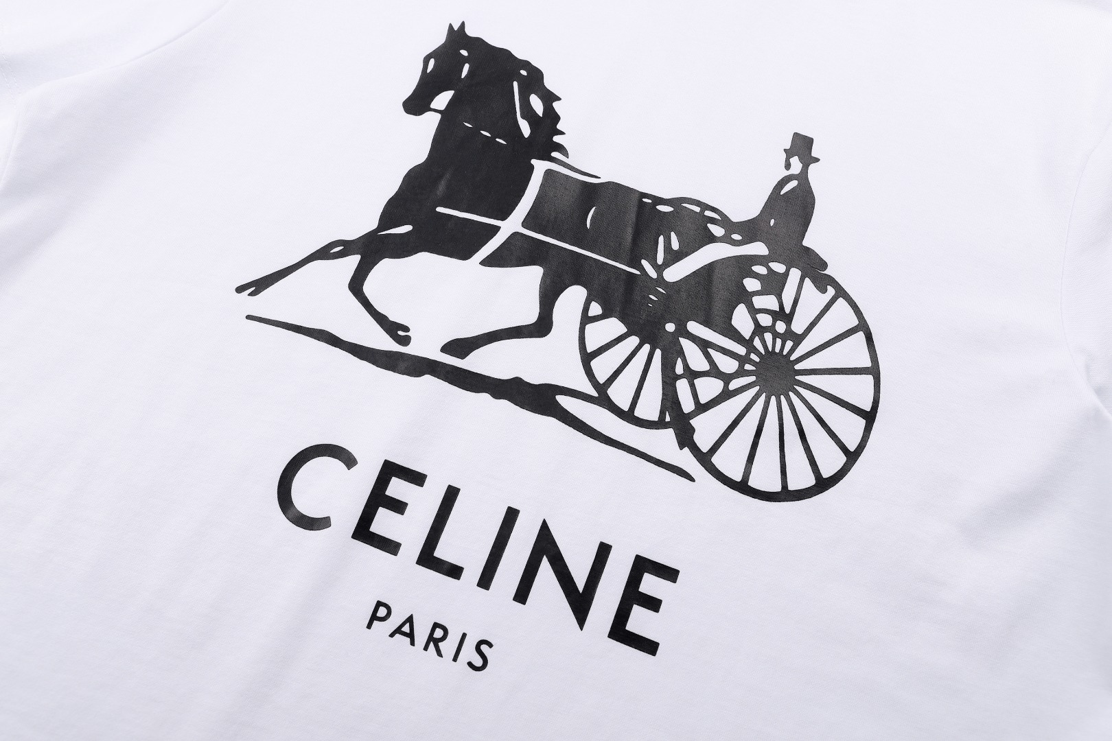 Celine CELINE 26SS胶浆印花Logo标识短袖T恤