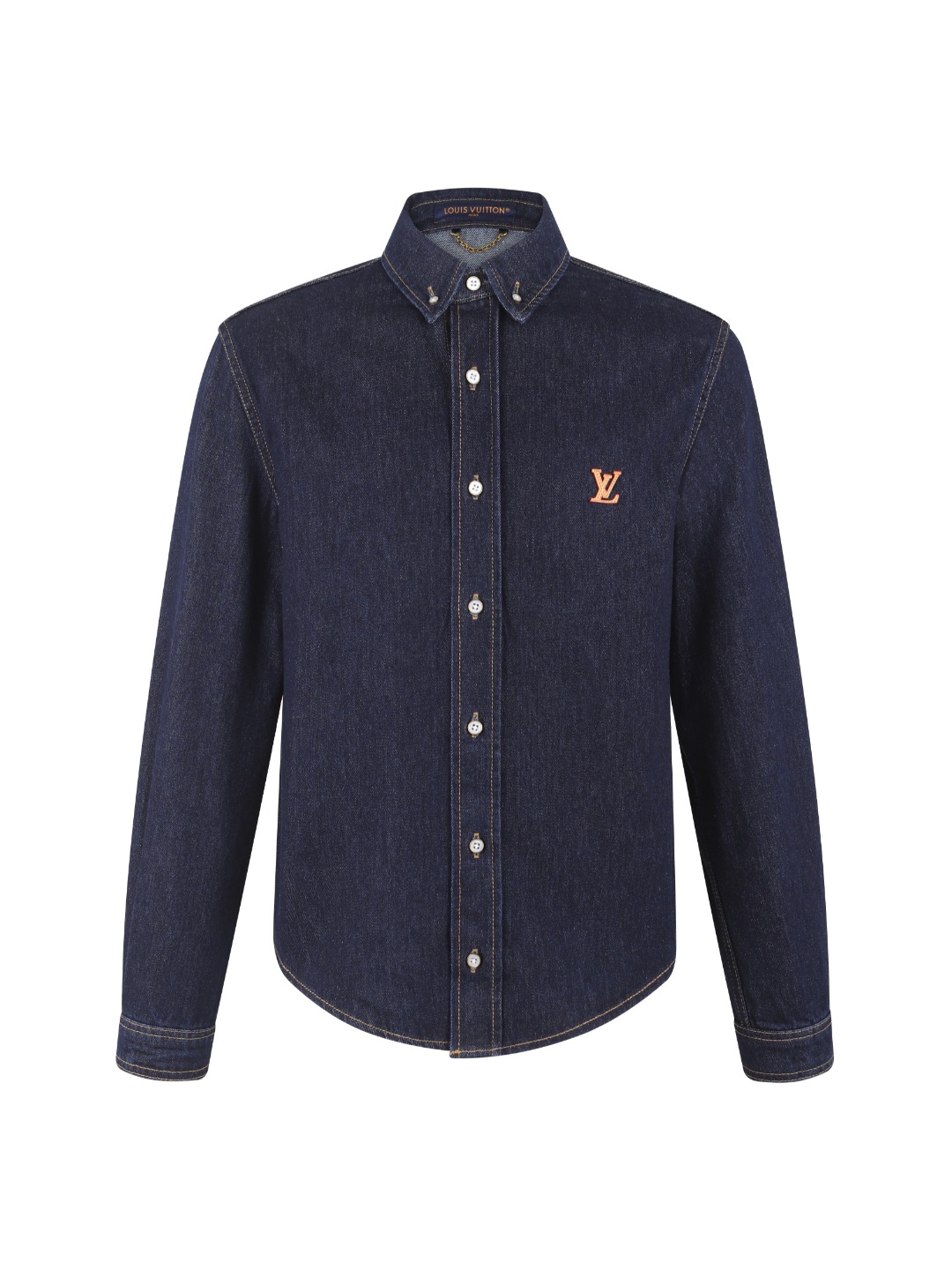 Lacoste 26SS棉质翻领长袖牛仔衬衫