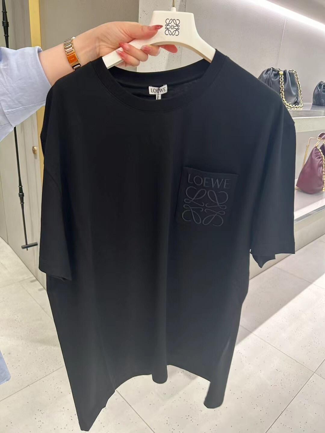 LOEWE 26SS棉质刺绣LOGO标识短袖T恤 ●正品4800购入开发 ●20支100%棉200克 ●1*1配套拉架罗