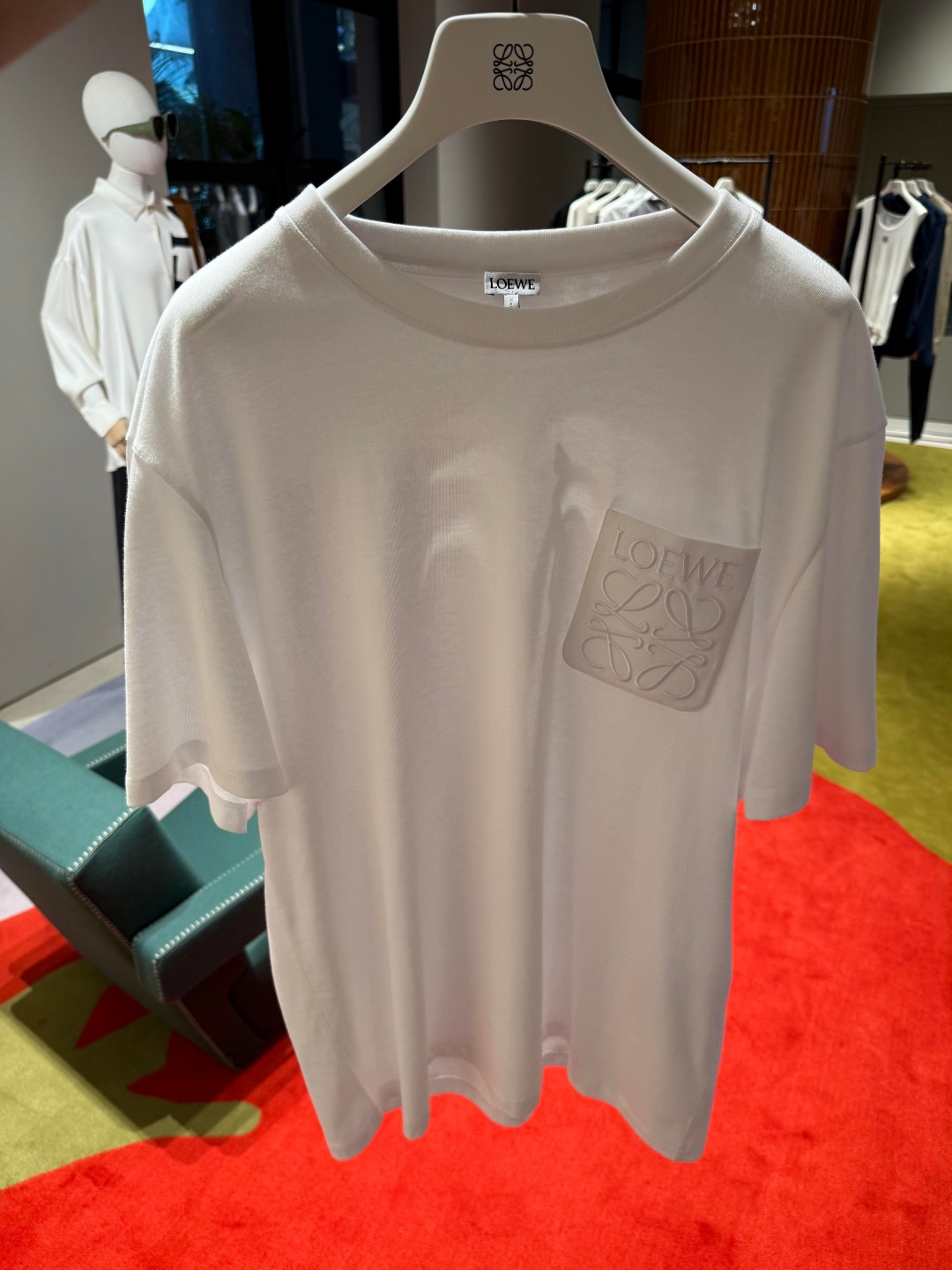 LOEWE 26SS棉质刺绣LOGO标识短袖T恤 ●正品4800购入开发 ●20支100%棉200克 ●1*1配套拉架罗