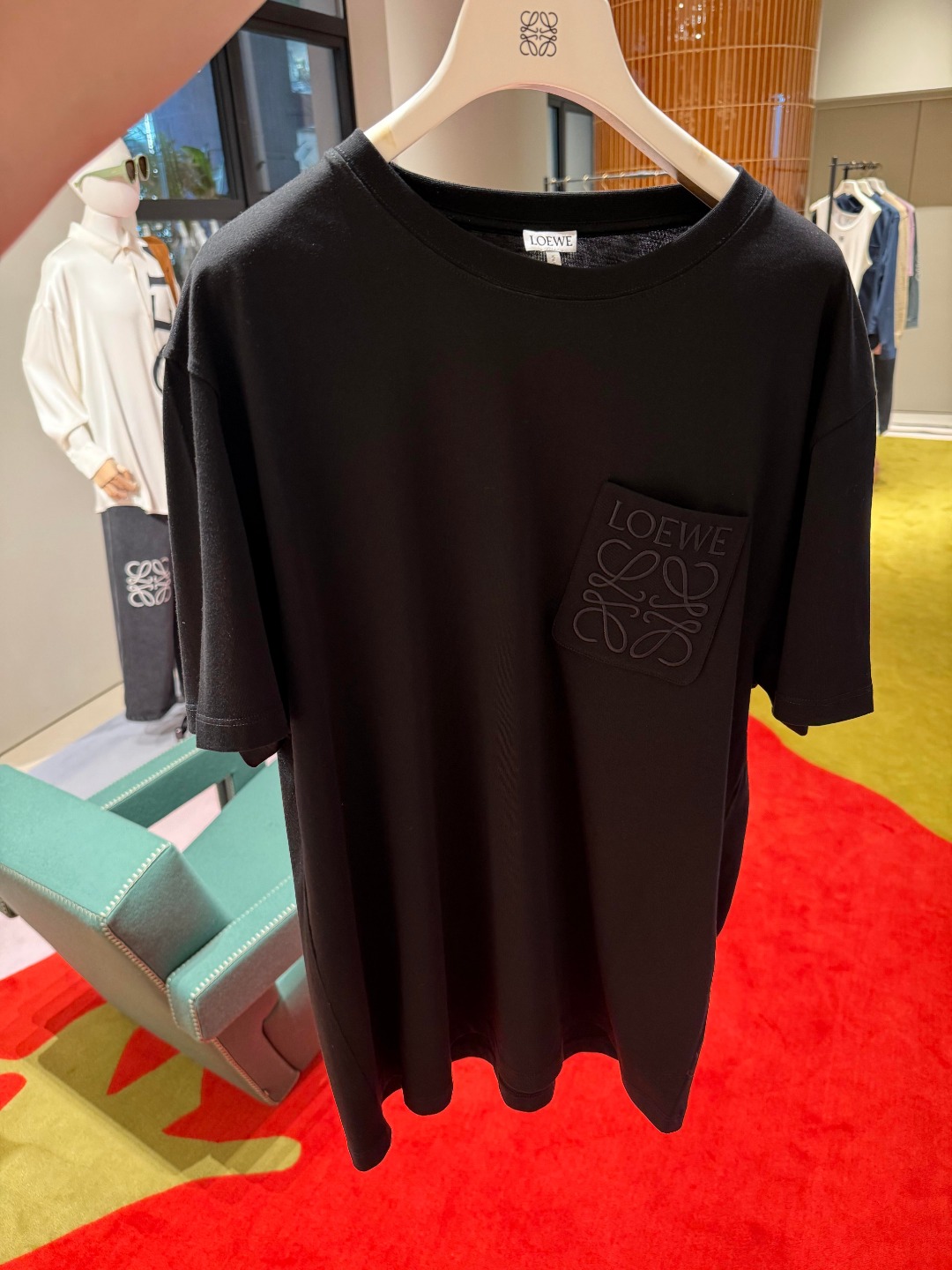 LOEWE 26SS棉质刺绣LOGO标识短袖T恤 ●正品4800购入开发 ●20支100%棉200克 ●1*1配套拉架罗